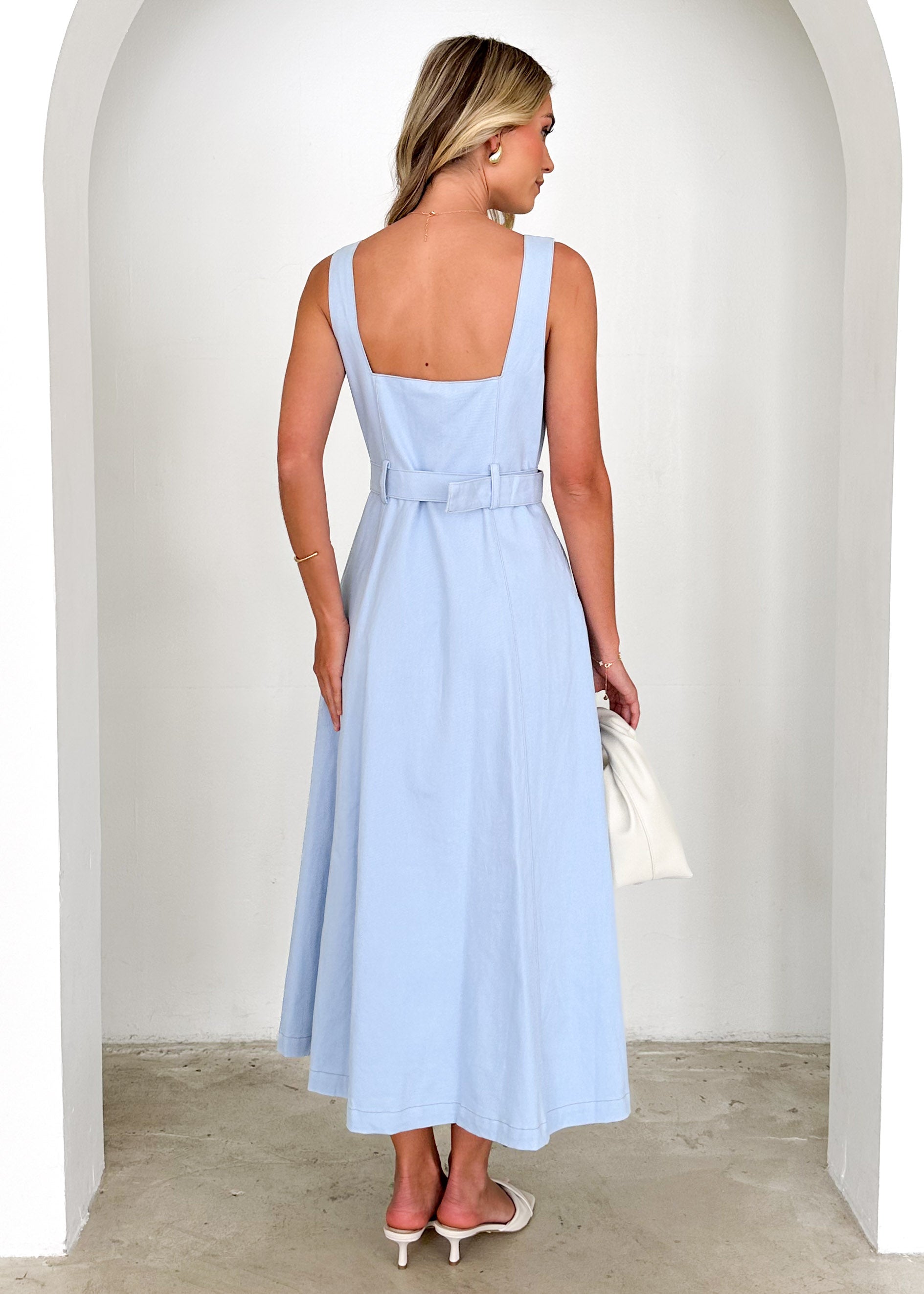 Kidsla Denim Midi Dress - Baby Blue