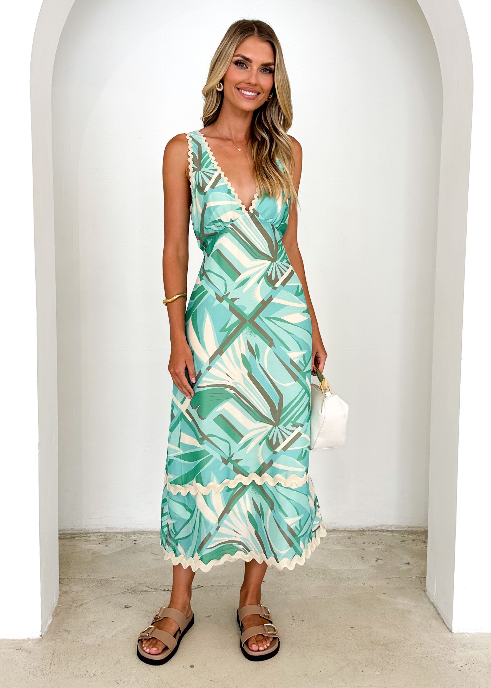 Hurley Midi Dress - Fern Abstract