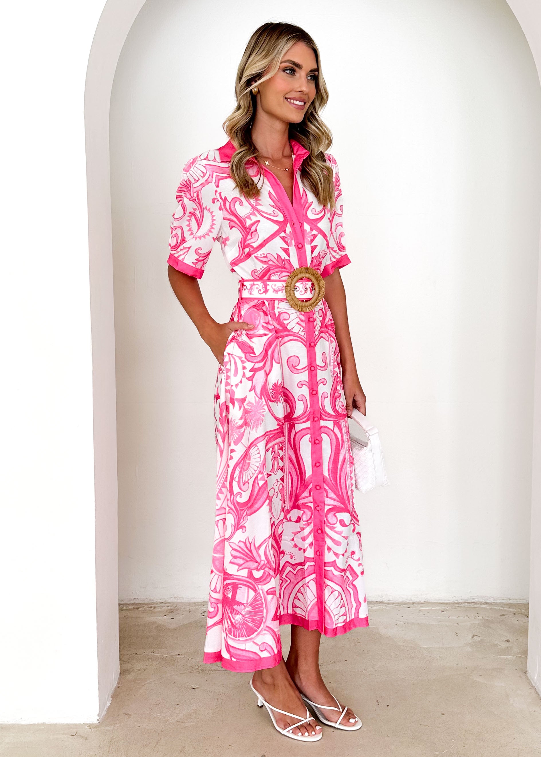 Rosie Maxi Dress - Pink Paisley