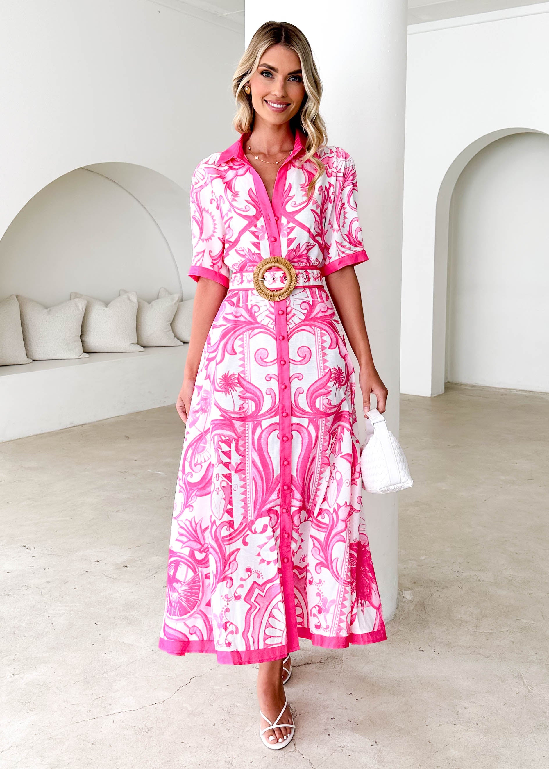 Rosie Maxi Dress - Pink Paisley