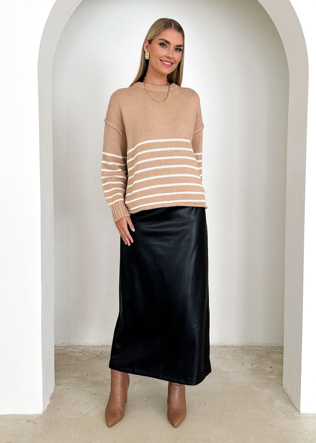 Anniar Sweater - Mocha Stripe