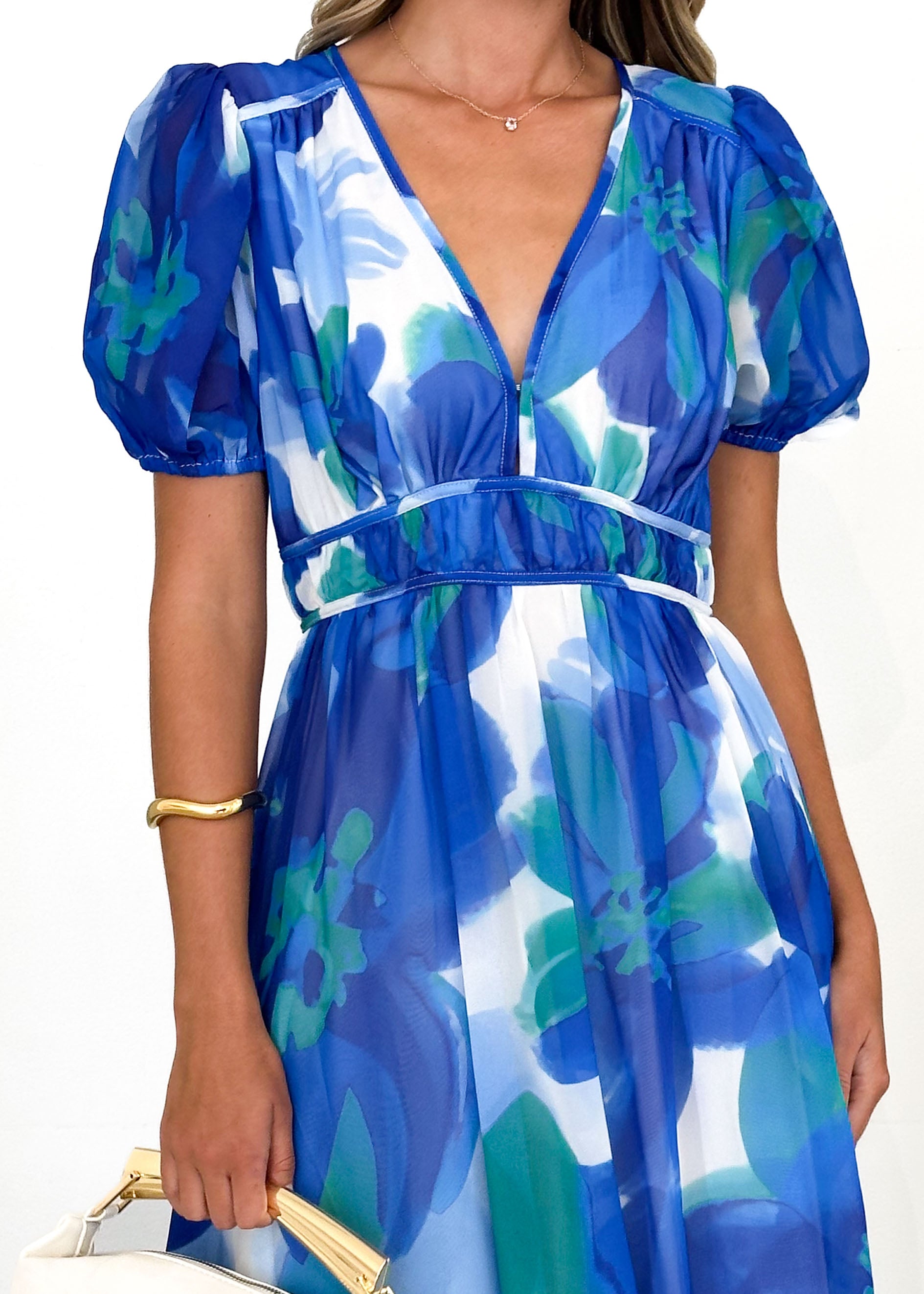 Neptune Midi Dress - Cobalt Floral