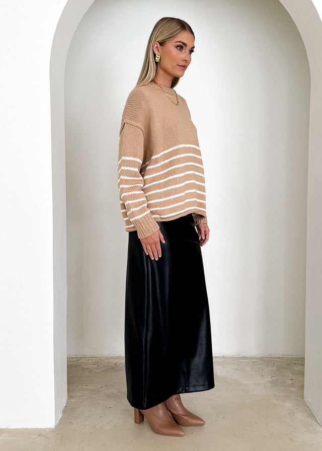 Anniar Sweater - Mocha Stripe