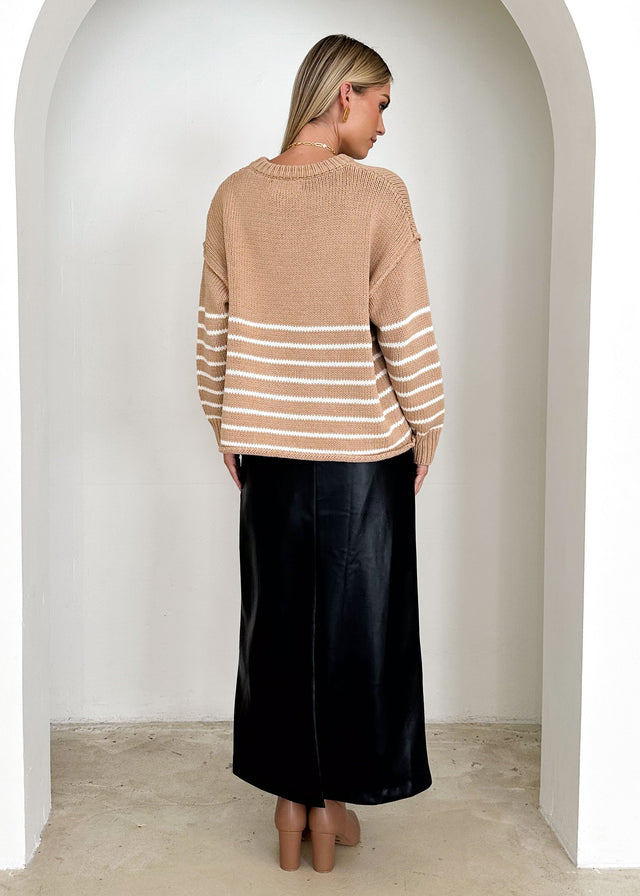 Anniar Sweater - Mocha Stripe