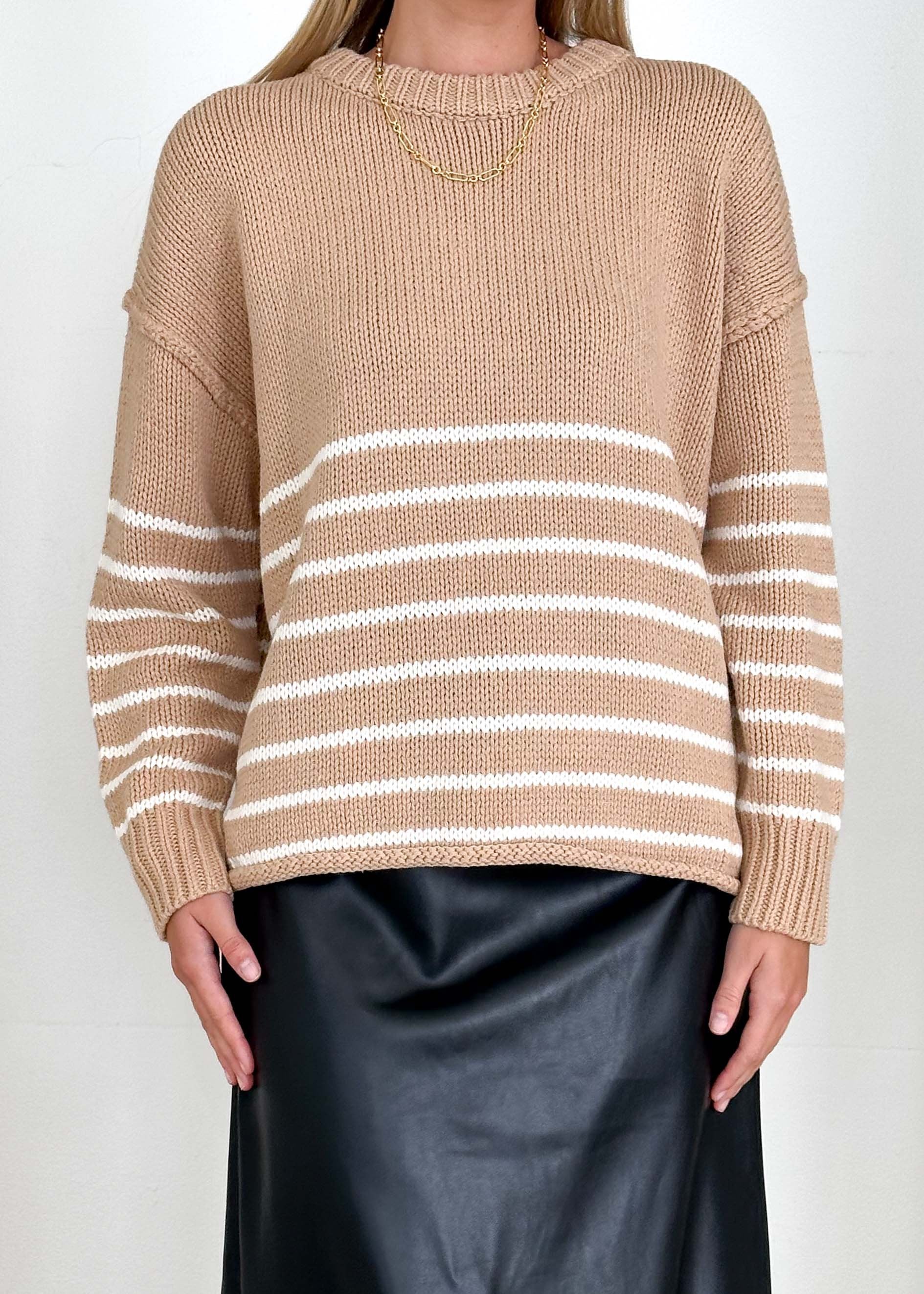 Anniar Sweater - Mocha Stripe