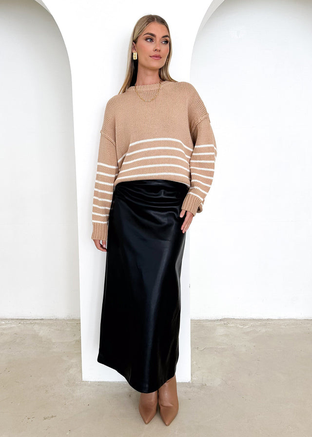 Anniar Sweater - Mocha Stripe