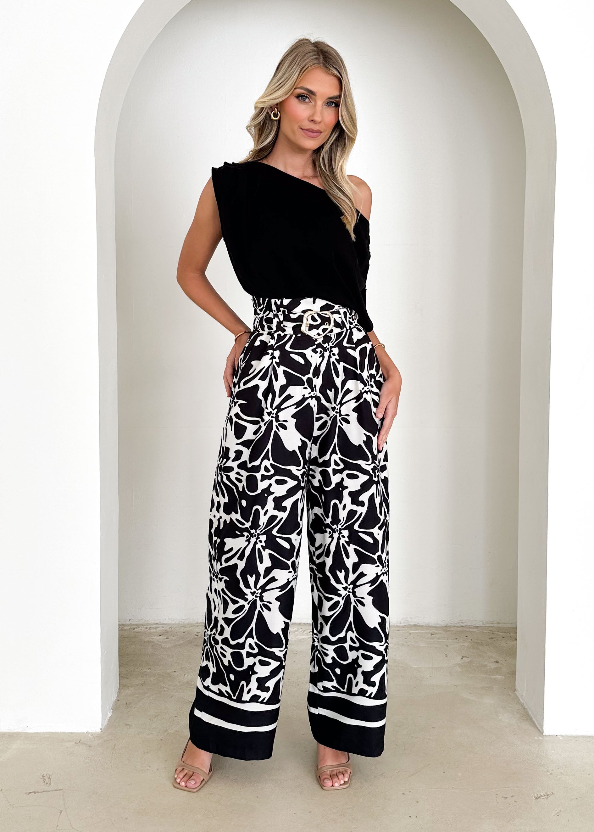 Elisa Pants - Black Abstract