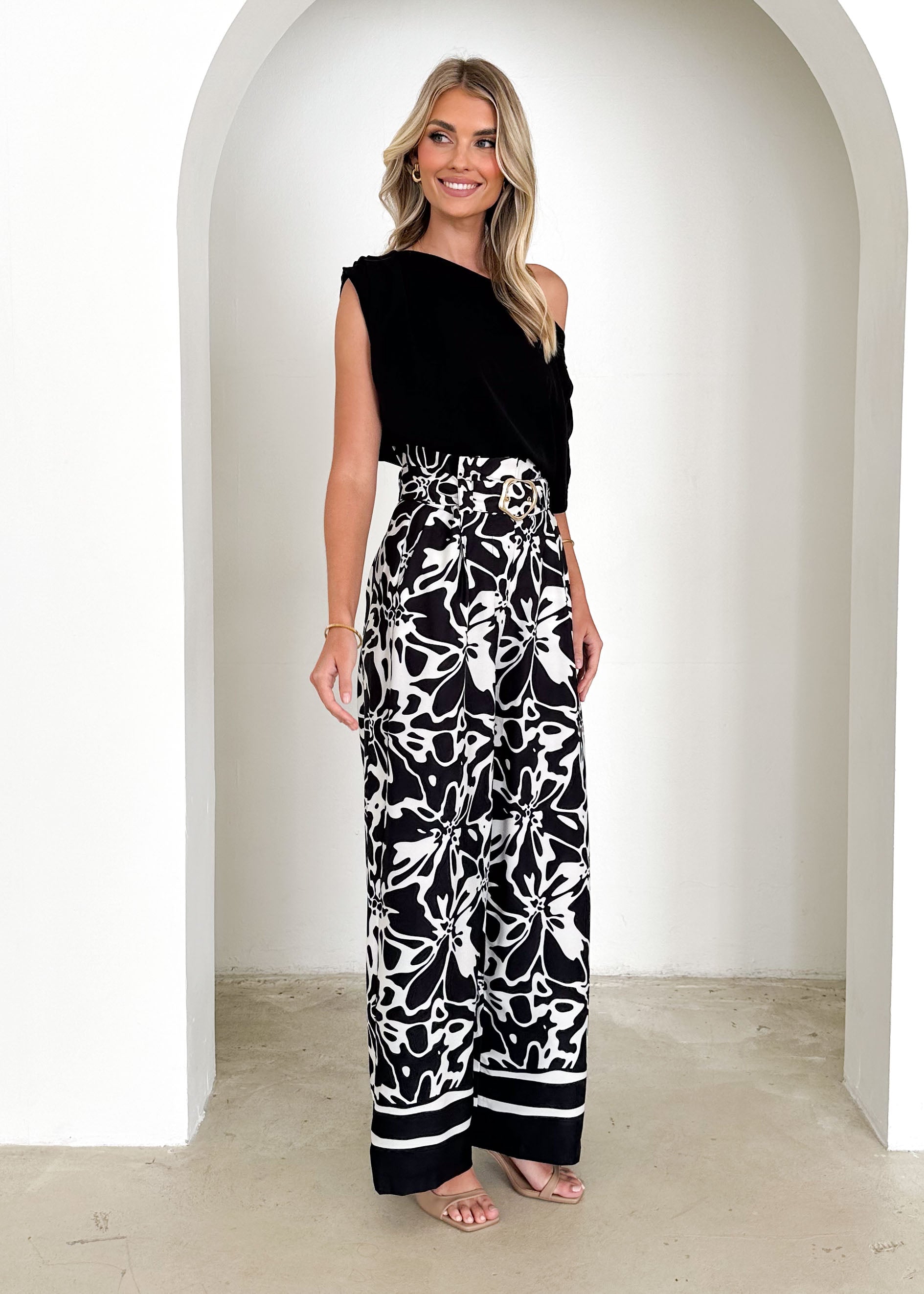 Elisa Pants - Black Abstract