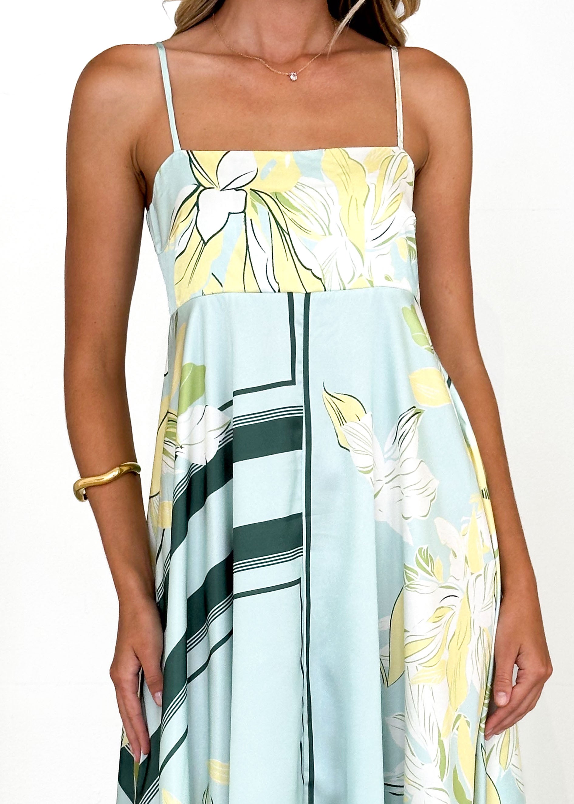 Elide Maxi Dress - Aqua Floral