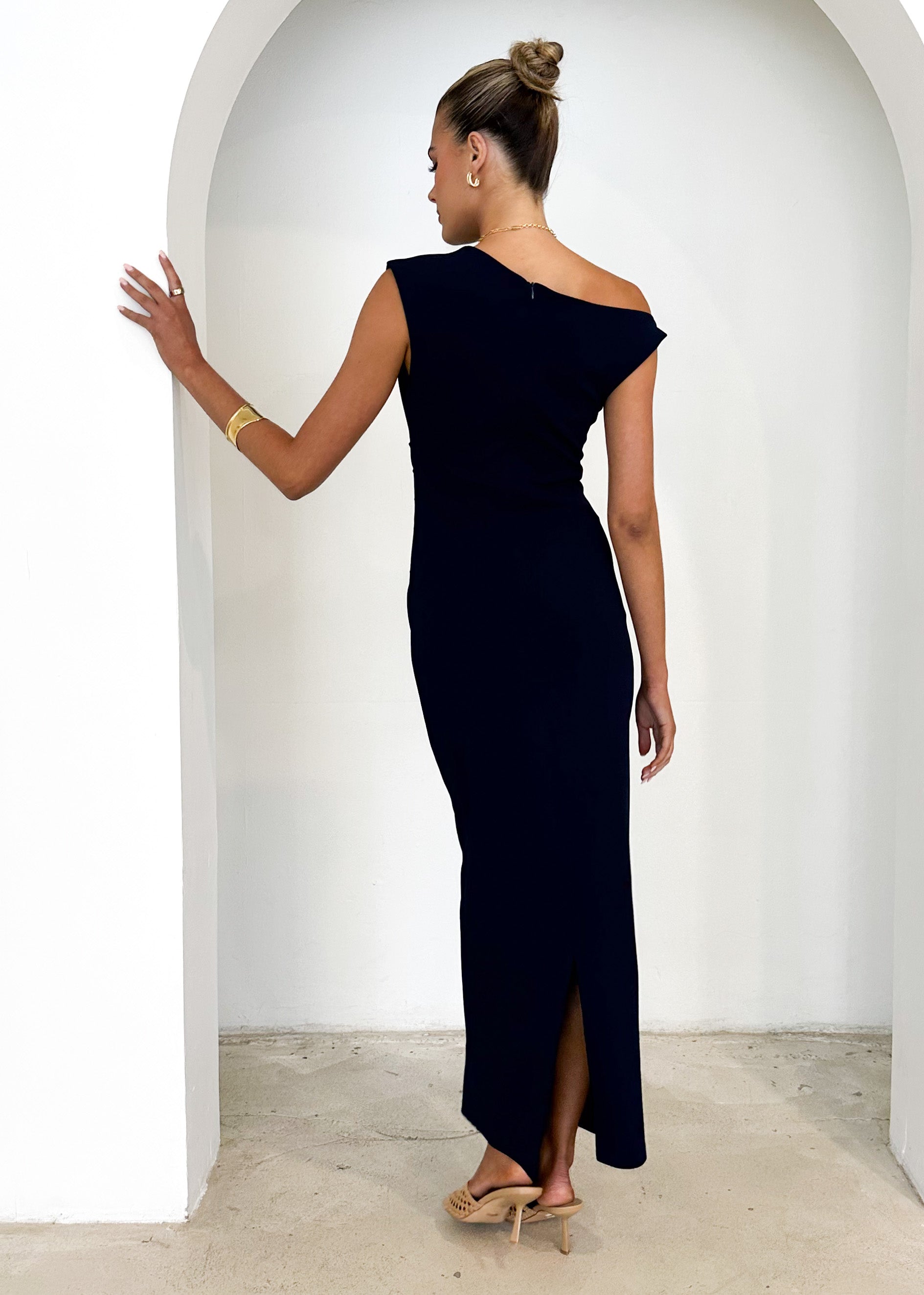 Elsea One Shoulder Maxi Dress - Navy