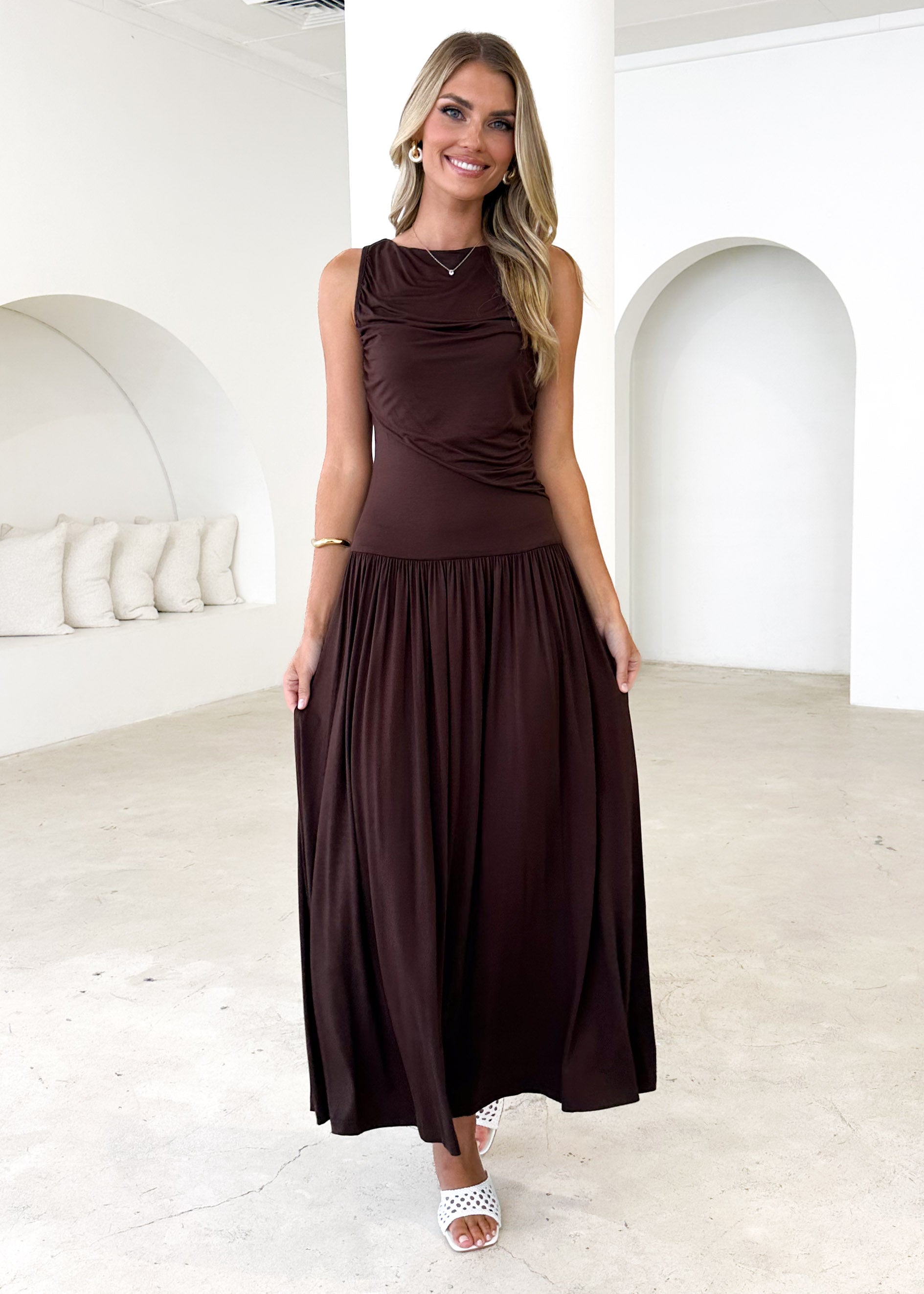 Nolana Maxi Dress - Chocolate