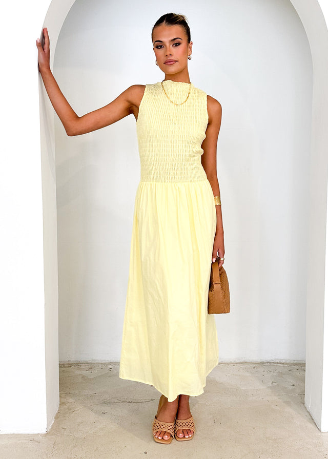 Brixton Midi Dress - Lemon