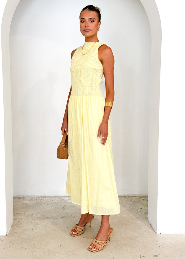 Brixton Midi Dress - Lemon