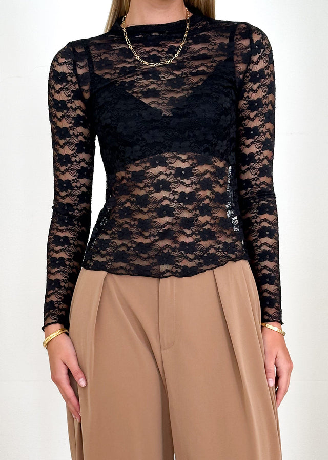 Vebla Lace Top - Black