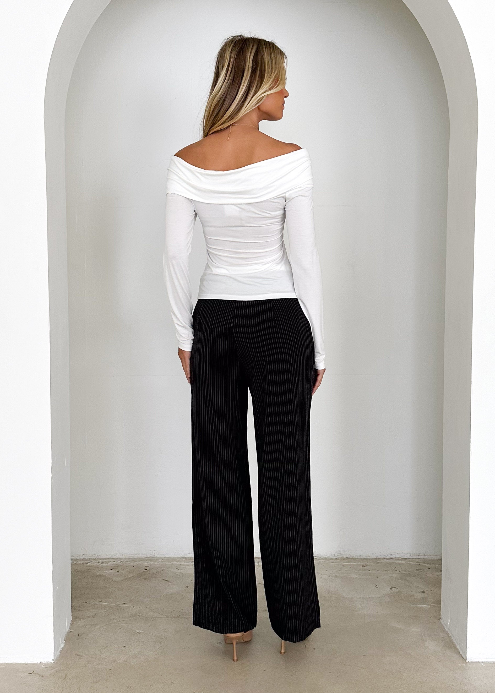 Saira Jersey Top - Off White