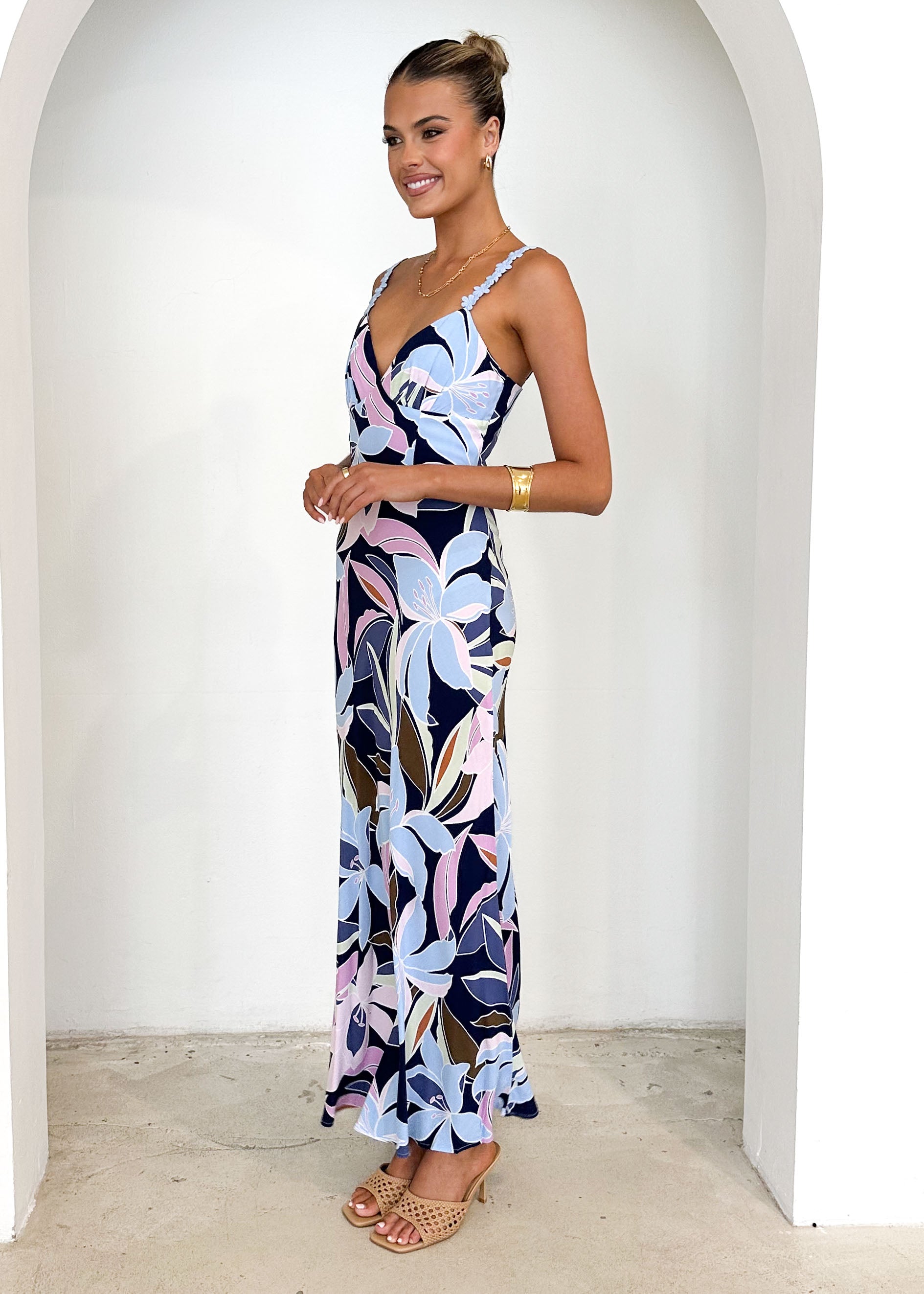 Halo Maxi Dress - Blue Flowers