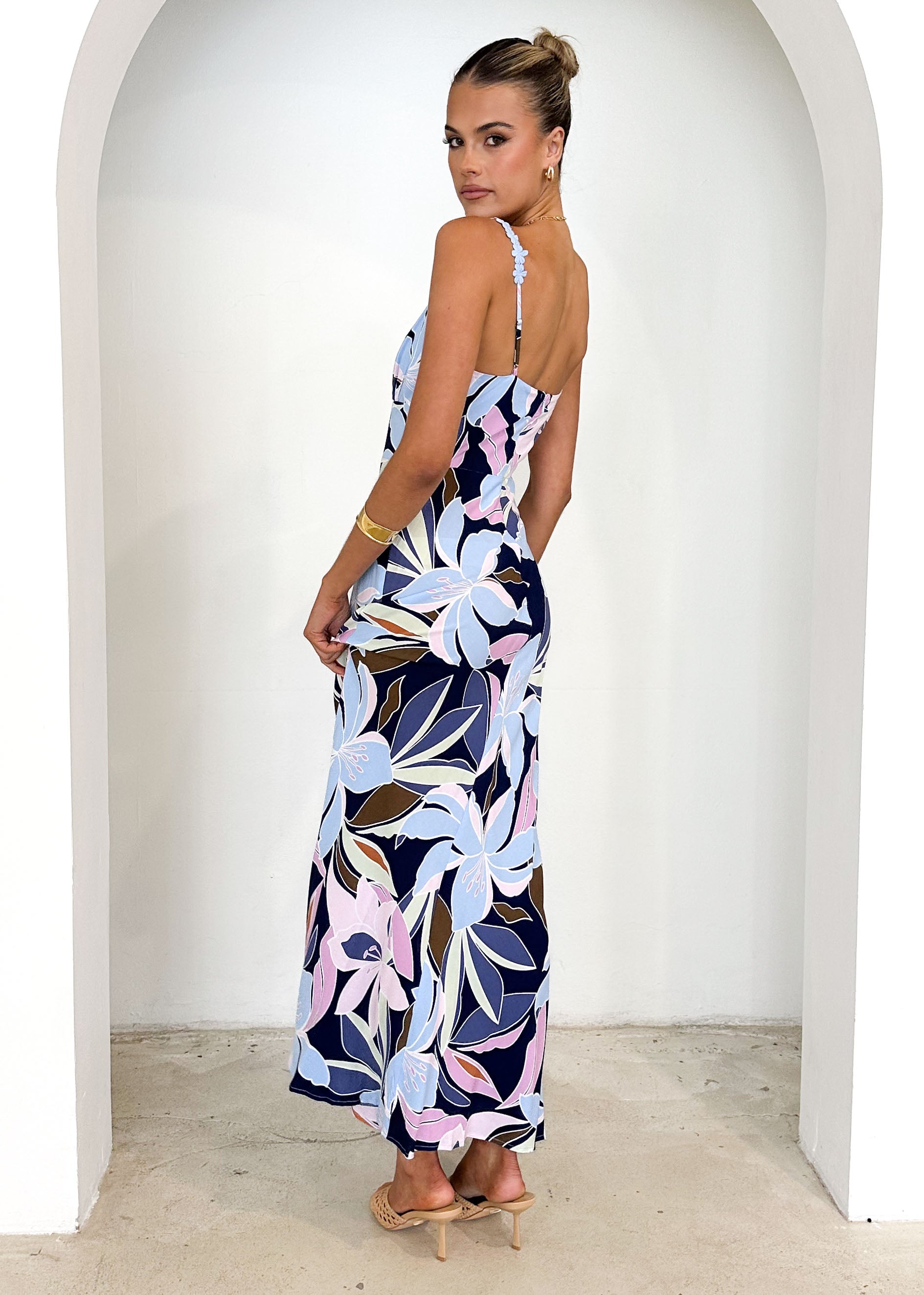 Halo Maxi Dress - Blue Flowers