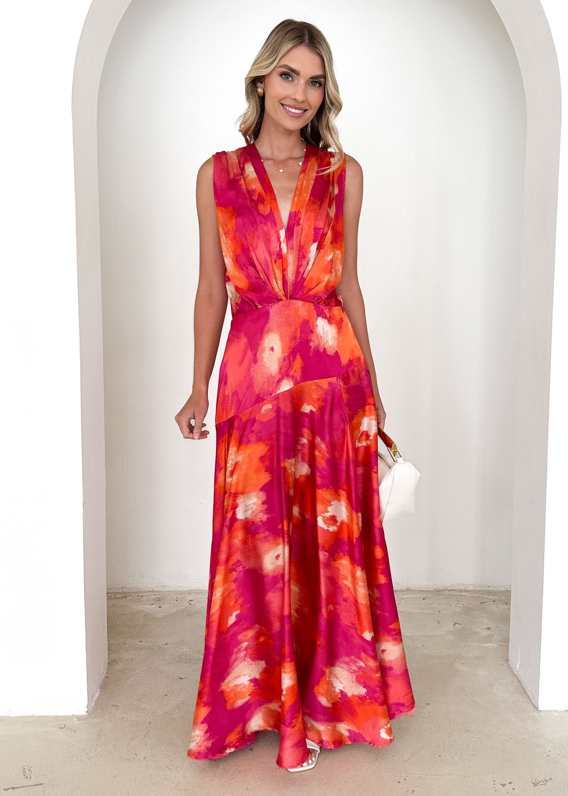 Divinity Maxi Dress - Magenta Splash