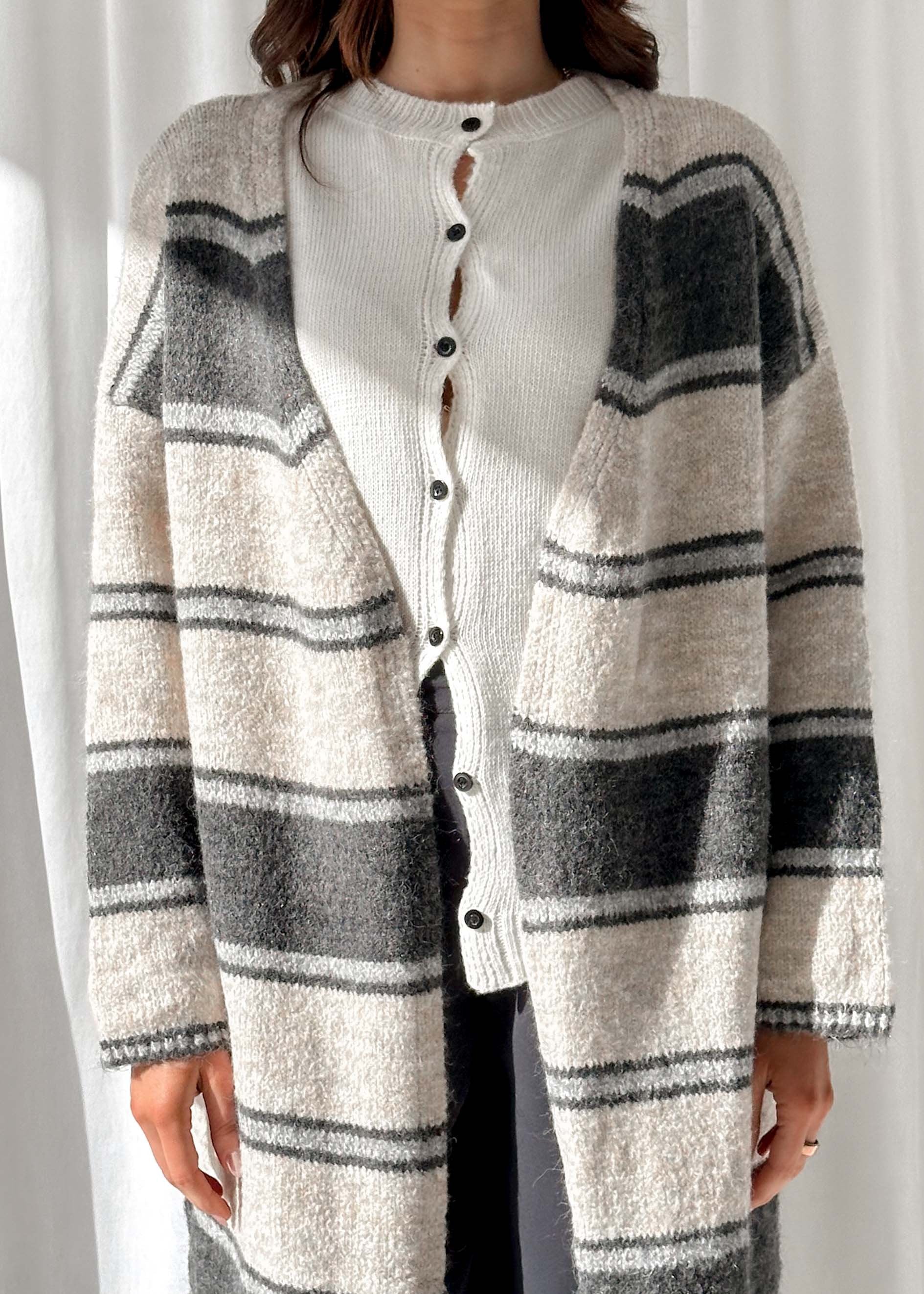 Yourta Cardigan - Black Stripe