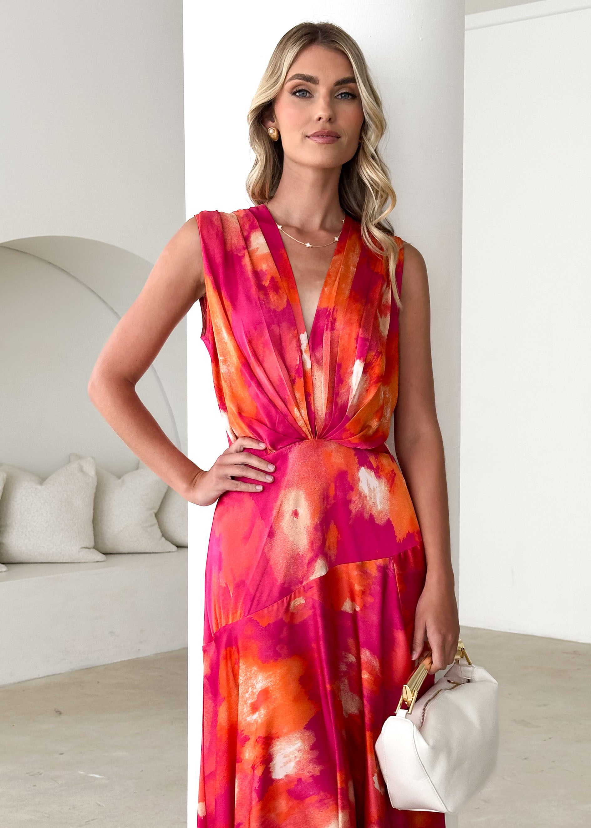 Divinity Maxi Dress - Magenta Splash