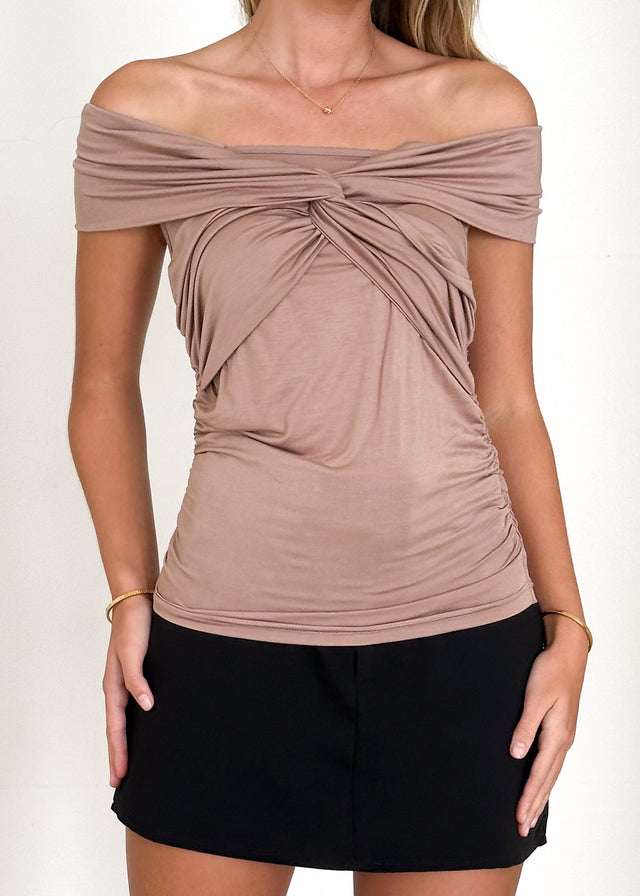 Kayla Twist Top - Mocha