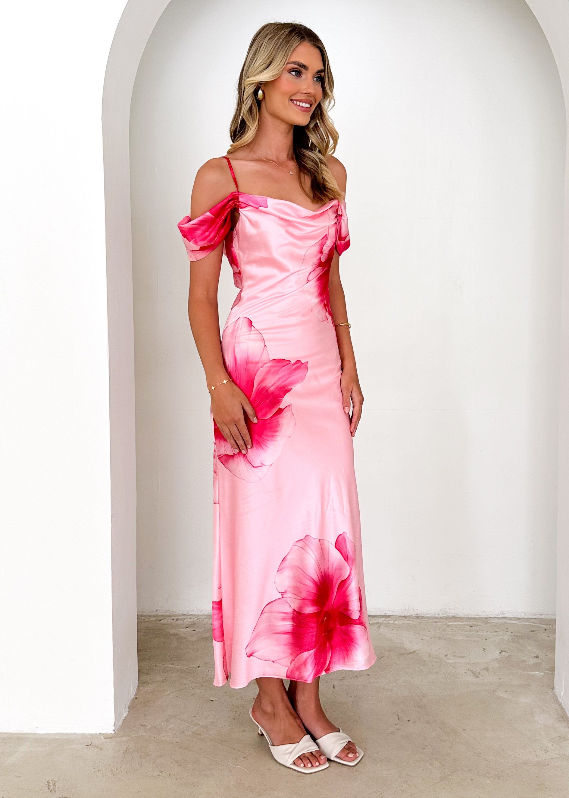 Vanetia Maxi Dress - Pink Flowers