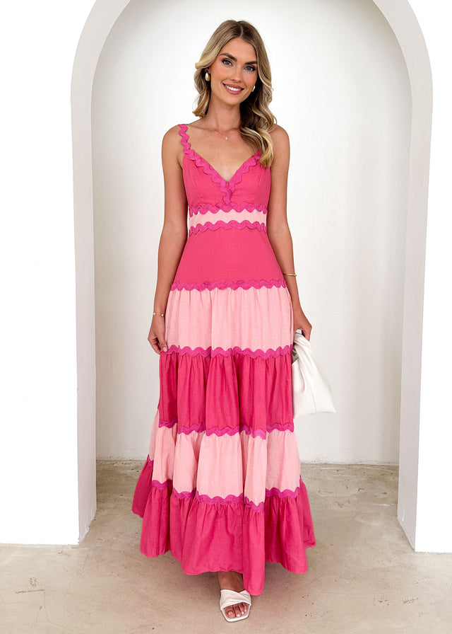 Zena Maxi Dress - Pink Splice