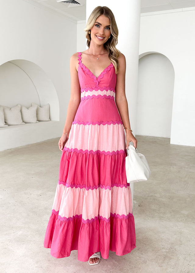 Zena Maxi Dress - Pink Splice