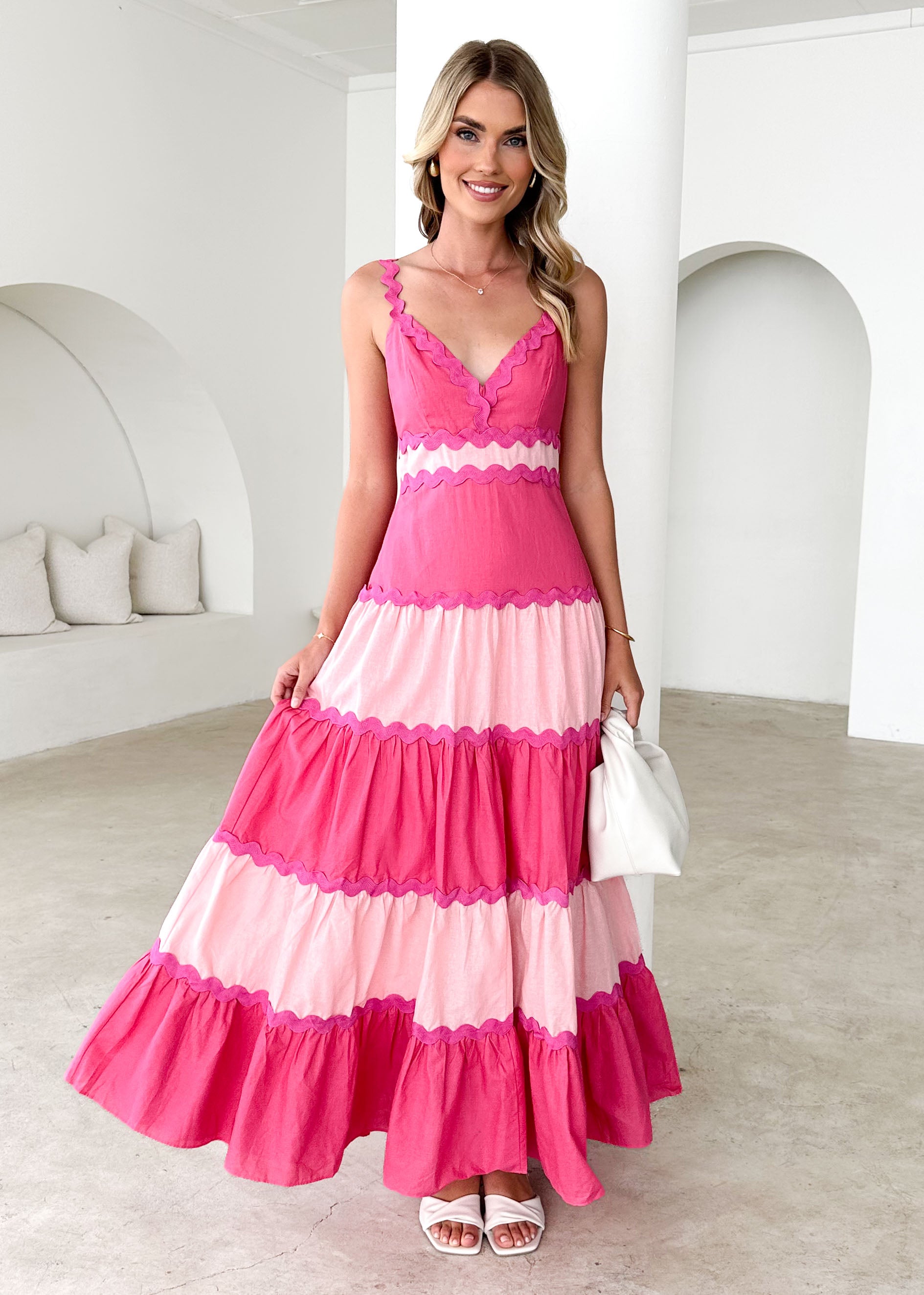 Zena Maxi Dress - Pink Splice