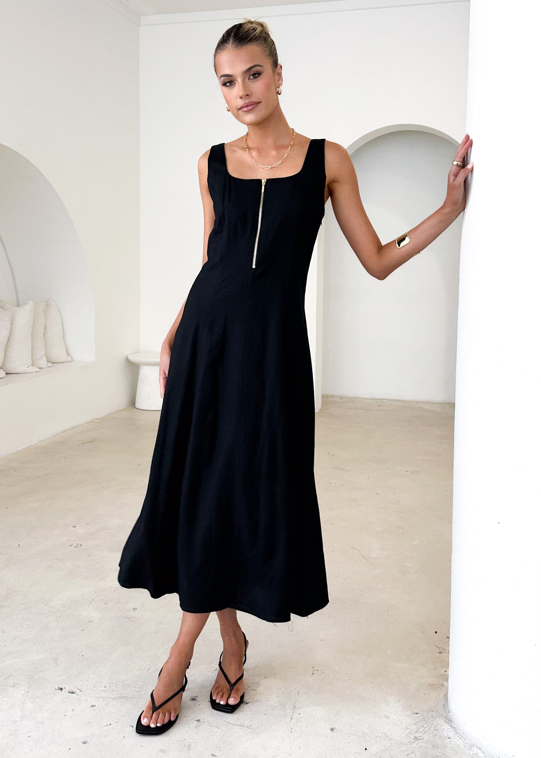 Ventura Midi Dress - Black