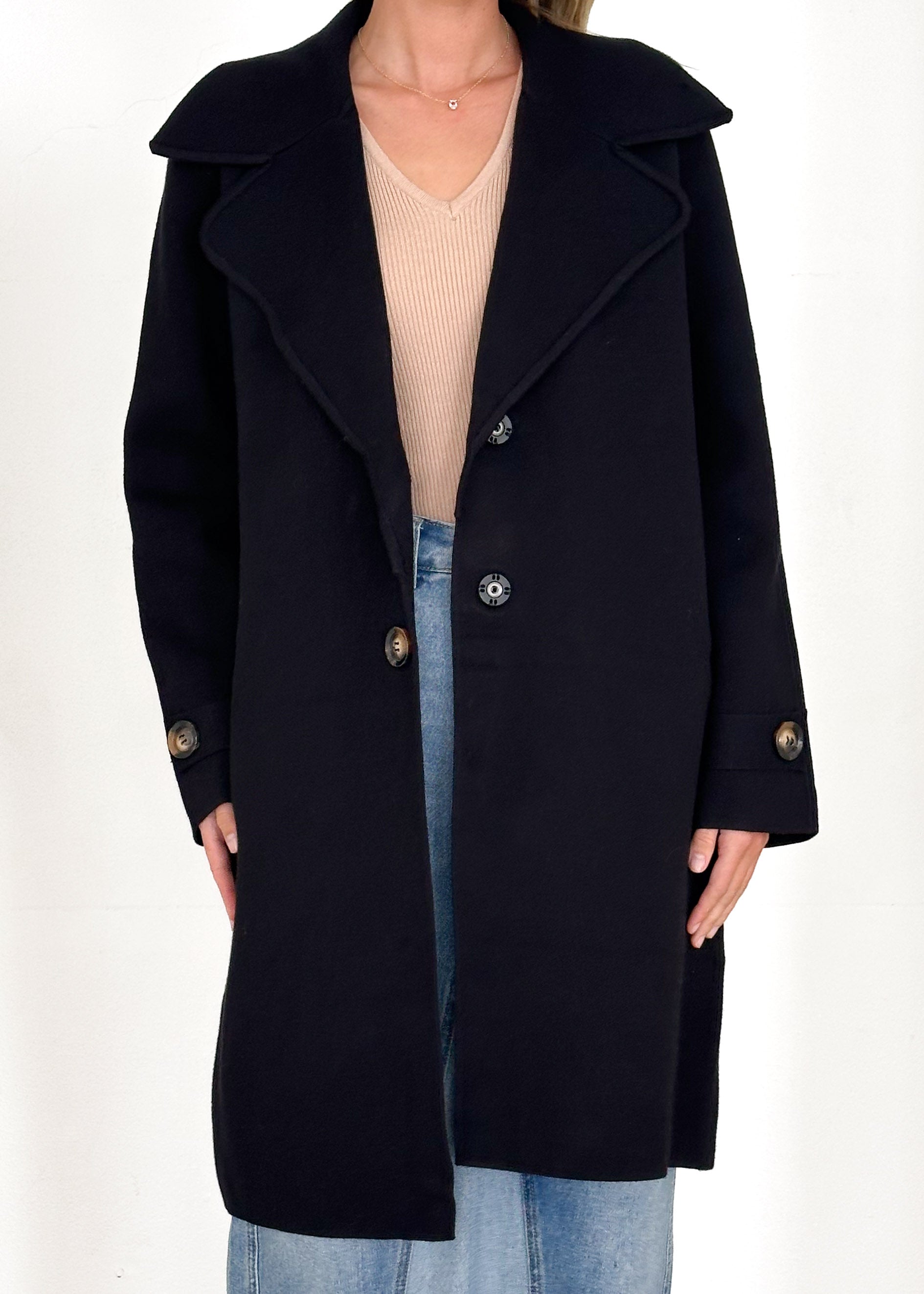 Nytra Knit Coat - Black