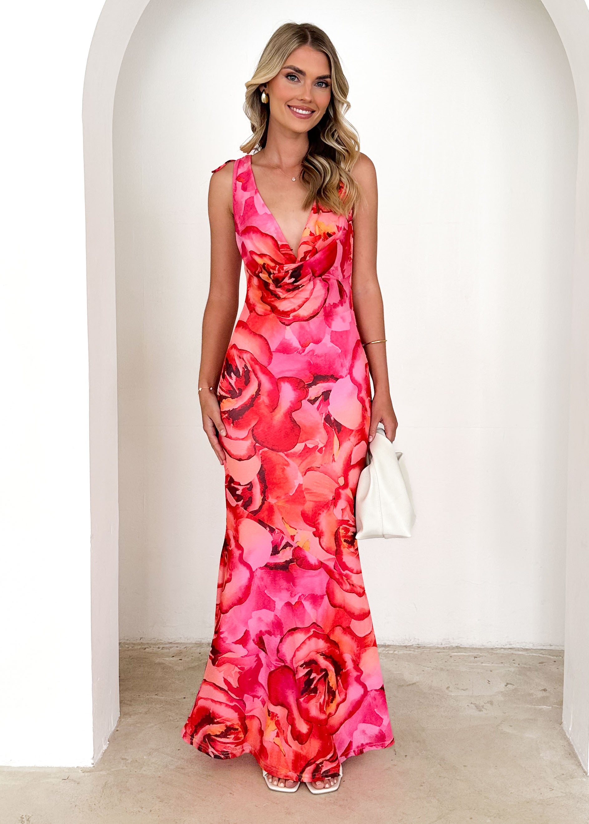 Jadyn Maxi Dress - Red Flowers