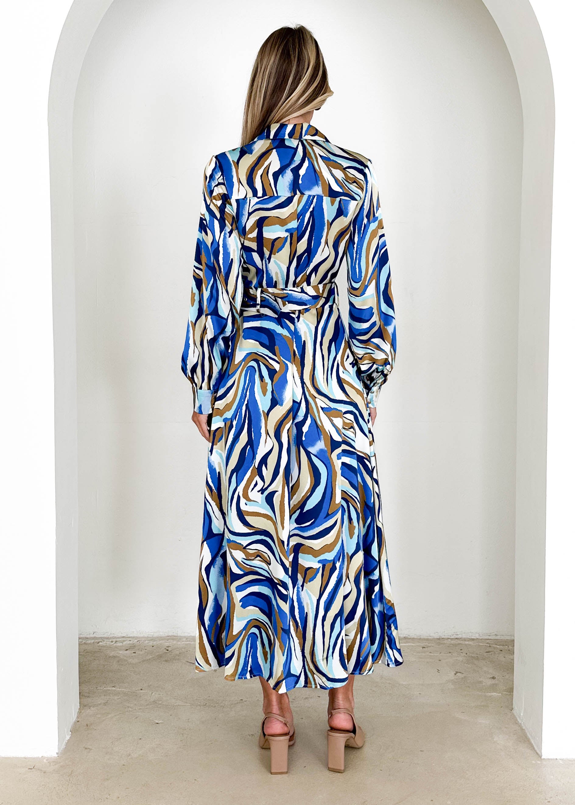 Maderra Midi Dress - Azure Safari