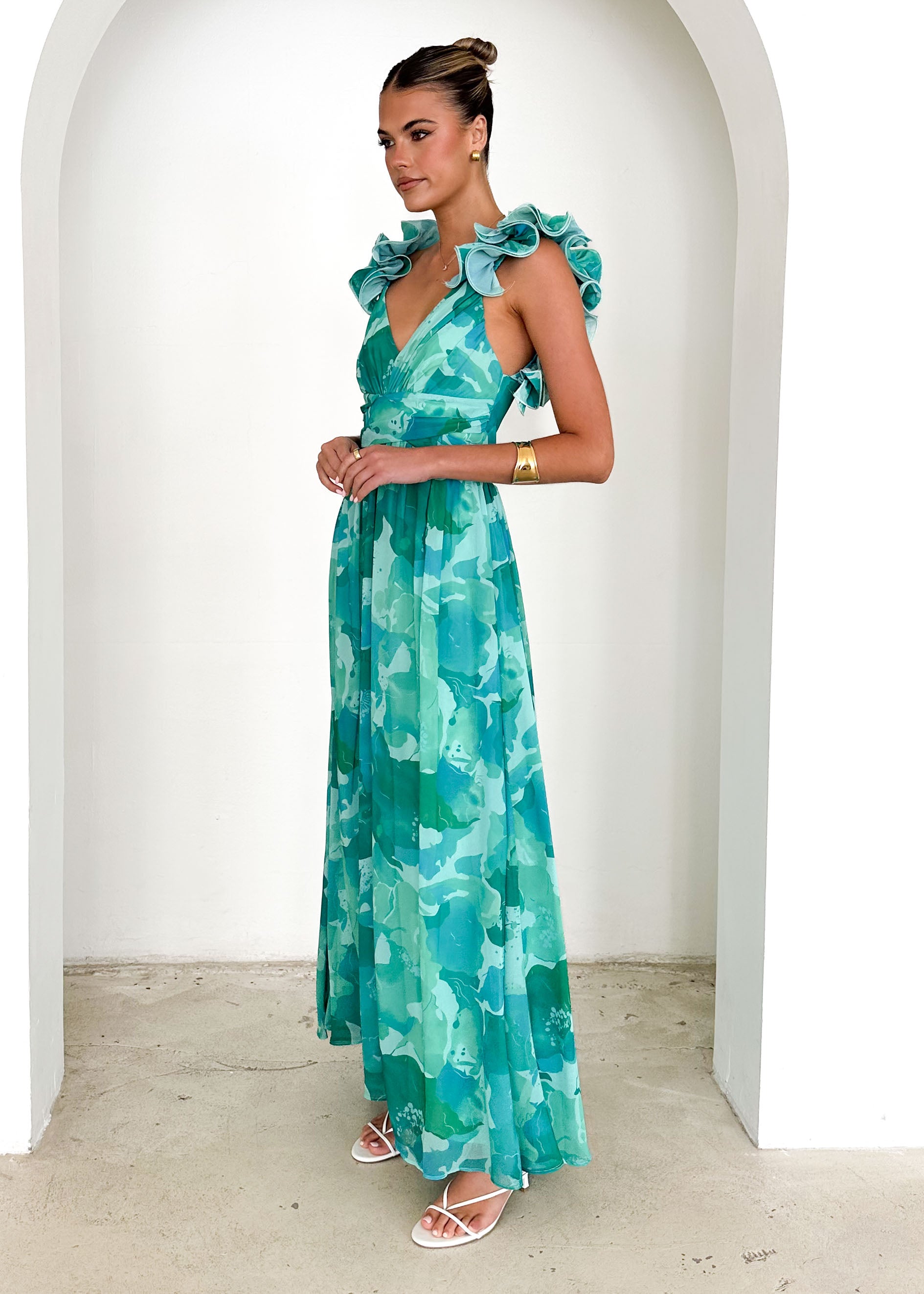 Odessa Maxi Dress - Green Rush