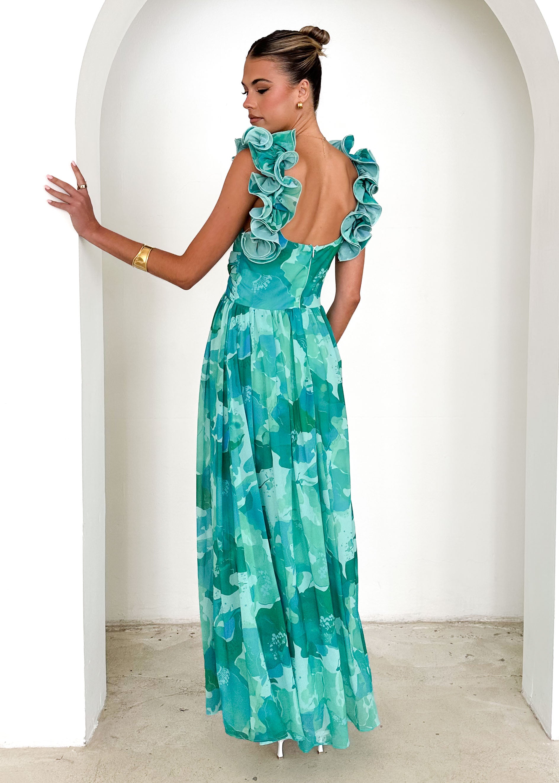 Odessa Maxi Dress - Green Rush