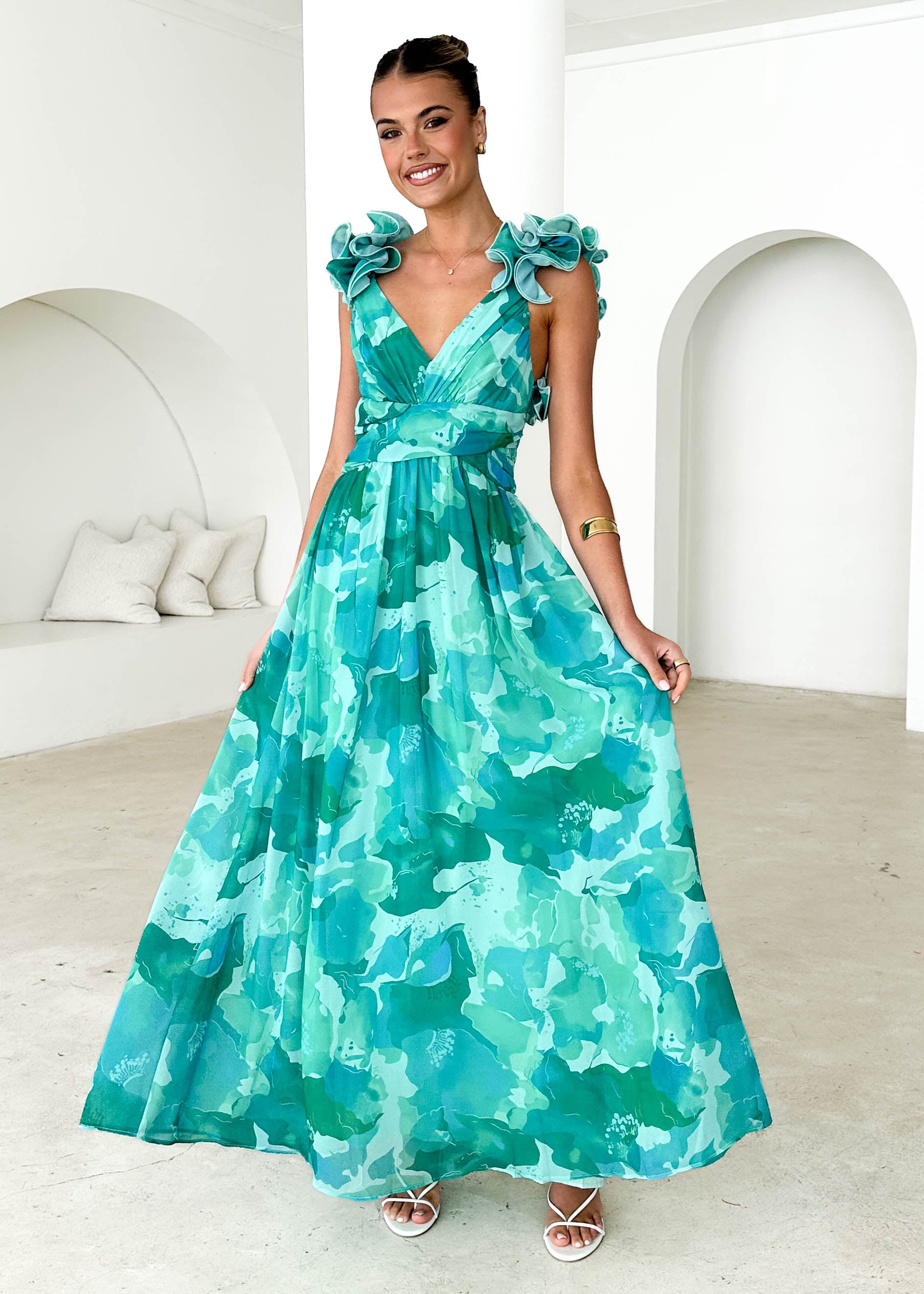 Odessa Maxi Dress - Green Rush