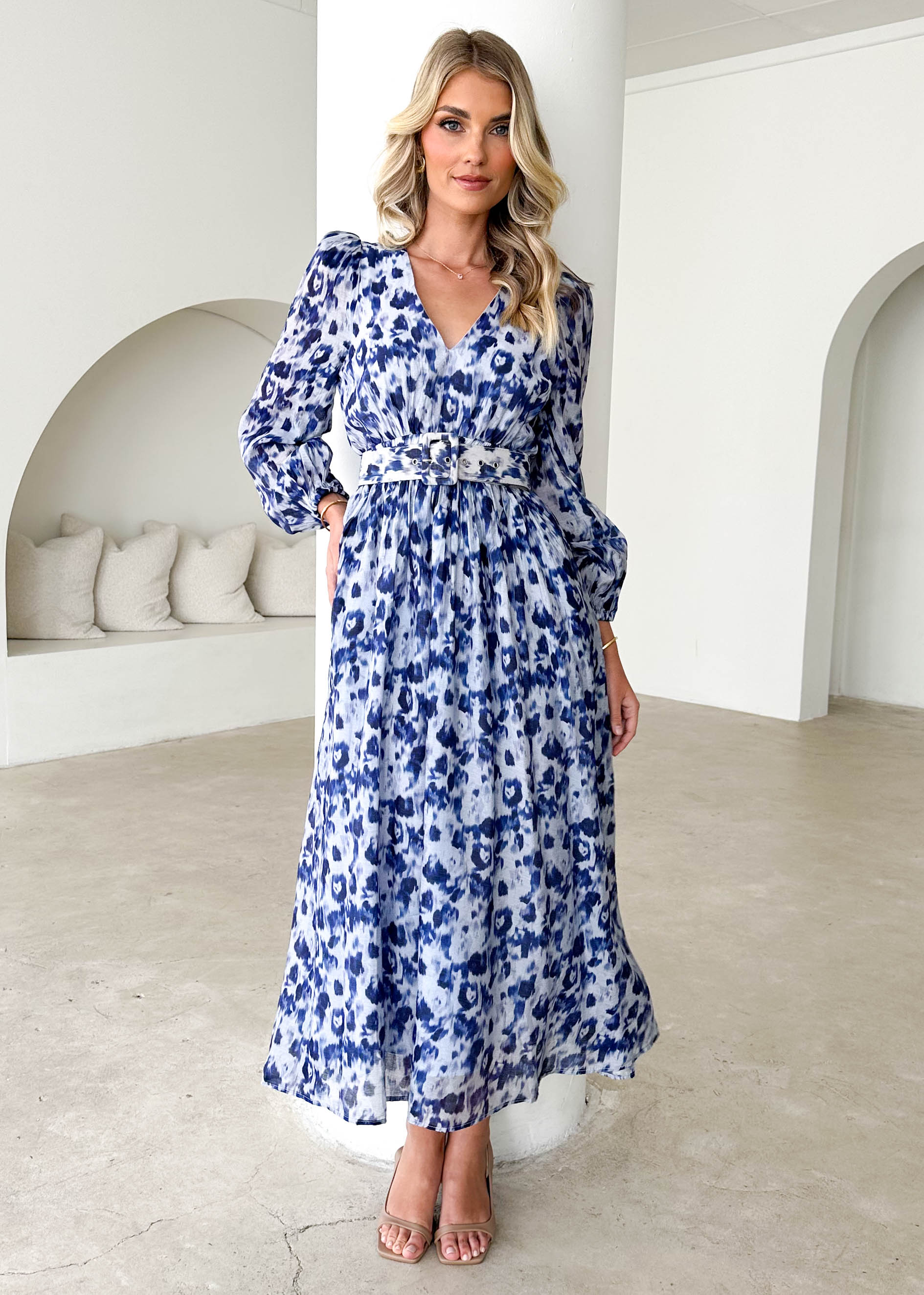 Cleopatra Maxi Dress - Blue Abstract