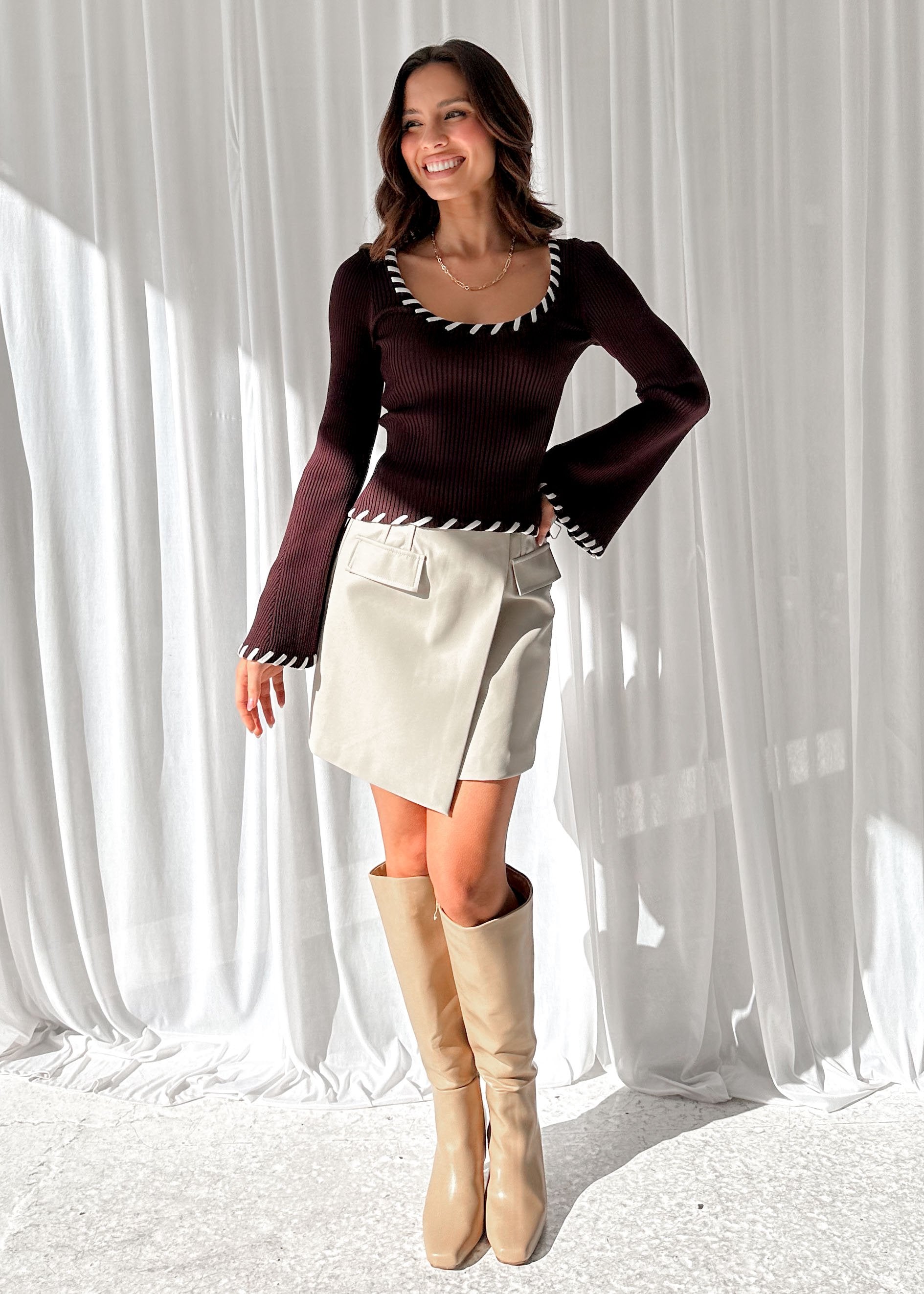 Leon Knit Top - Chocolate