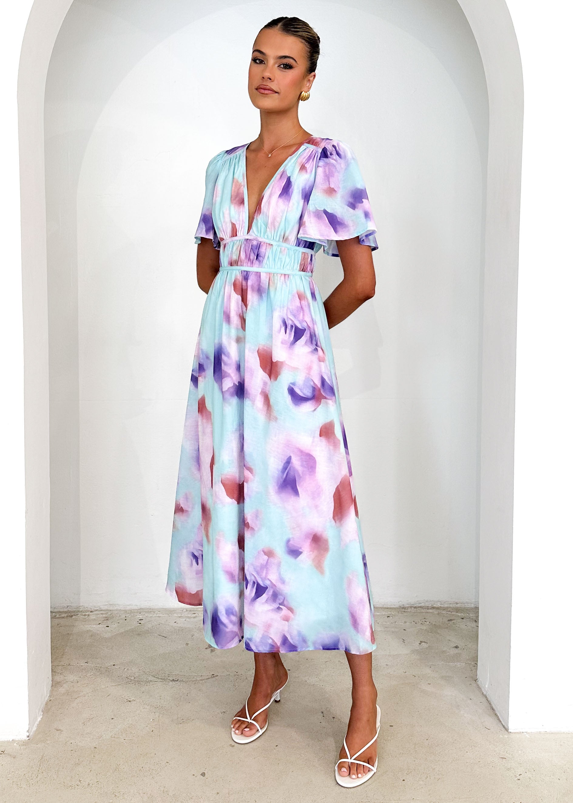 Yuliana Midi Dress - Lilac Floral