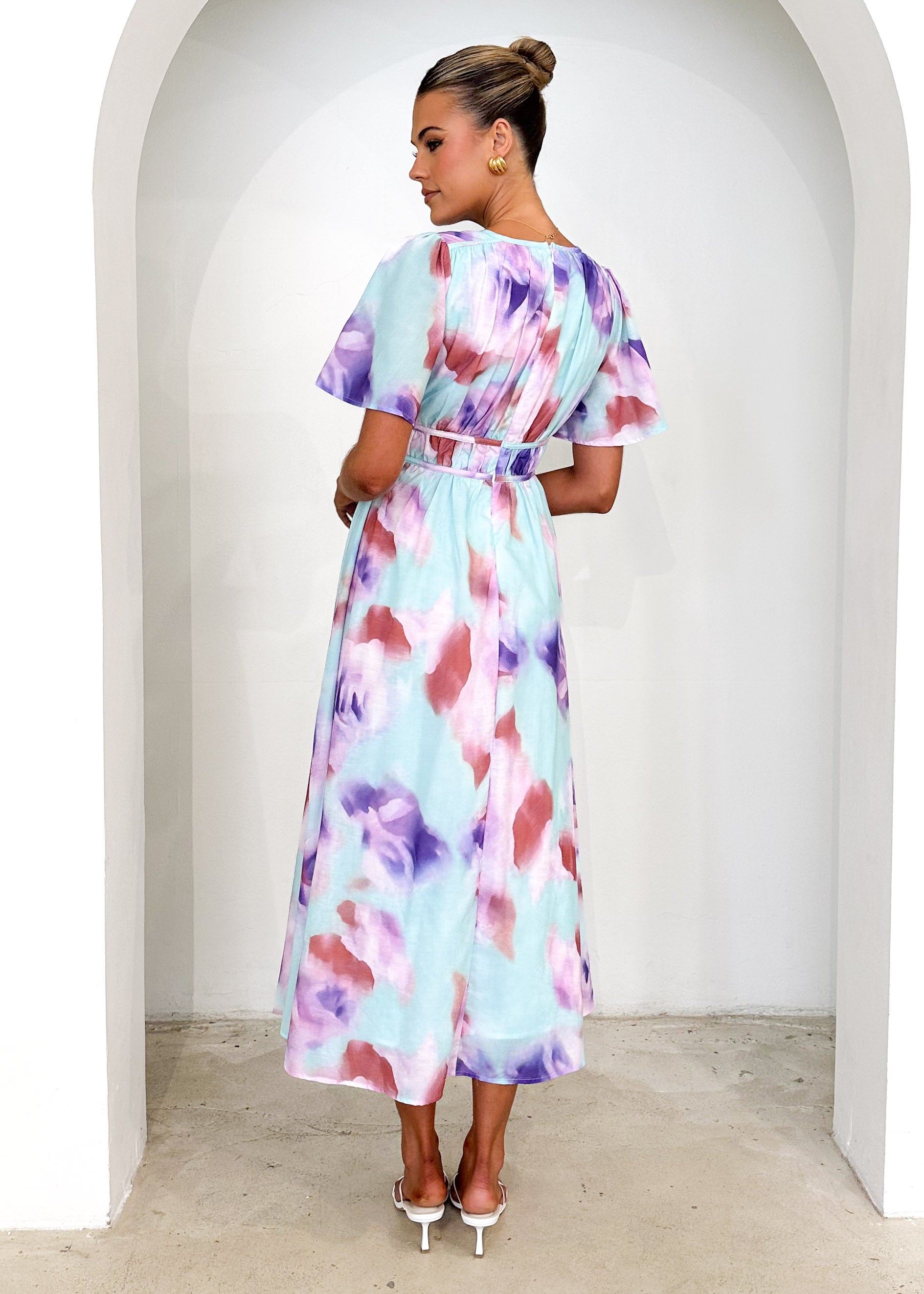 Yuliana Midi Dress - Lilac Floral