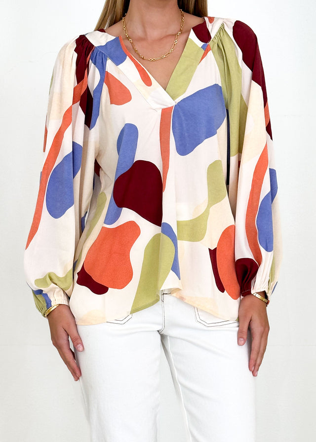 Saskih Blouse - Acai Abstract