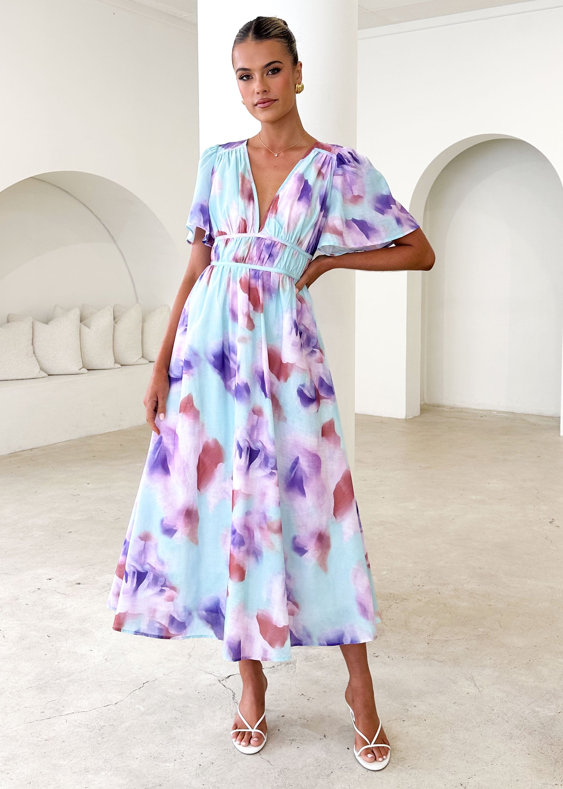 Yuliana Midi Dress - Lilac Floral