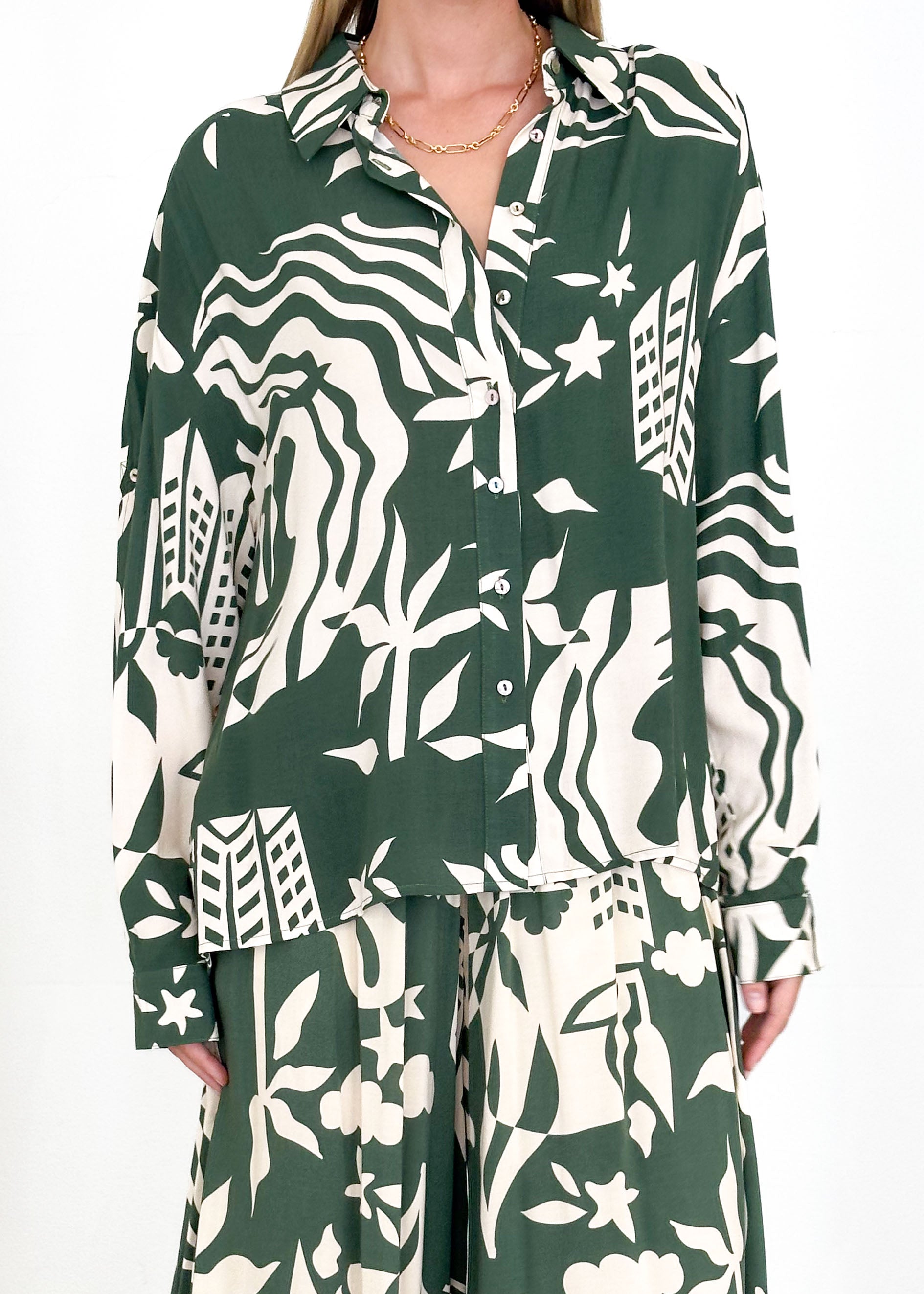 Deanno Shirt - Forest Abstract