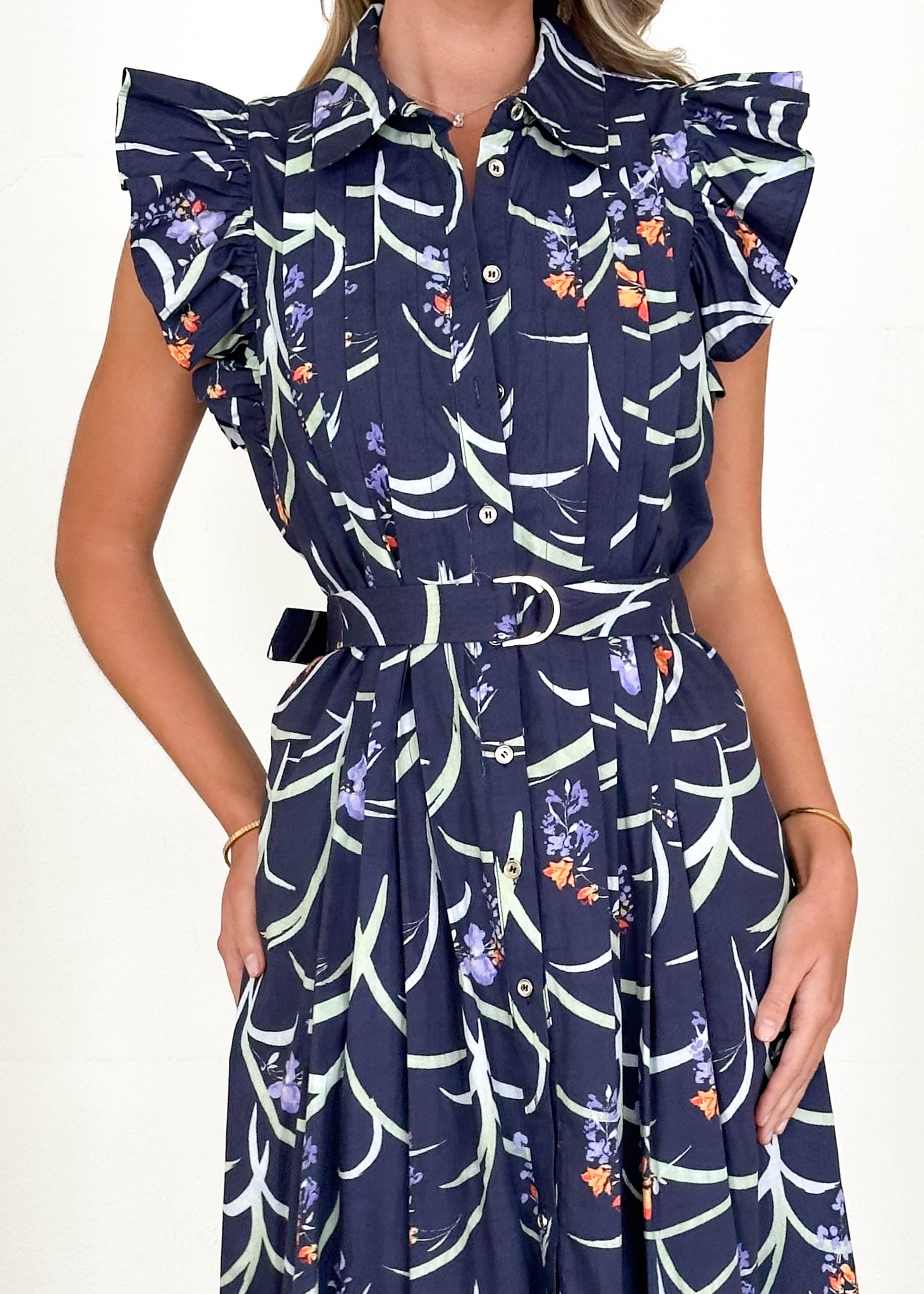 Womley Midi Dress - Navy Floral