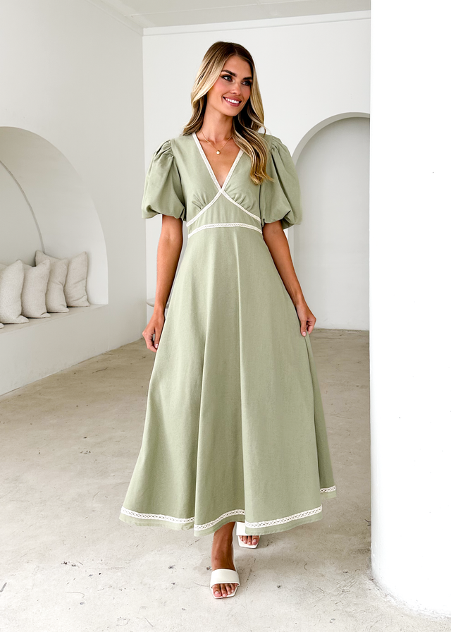Ellodie Maxi Dress - Sage Gingham & Heels Ellodie Maxi Dress - Sage Gingham & Heels