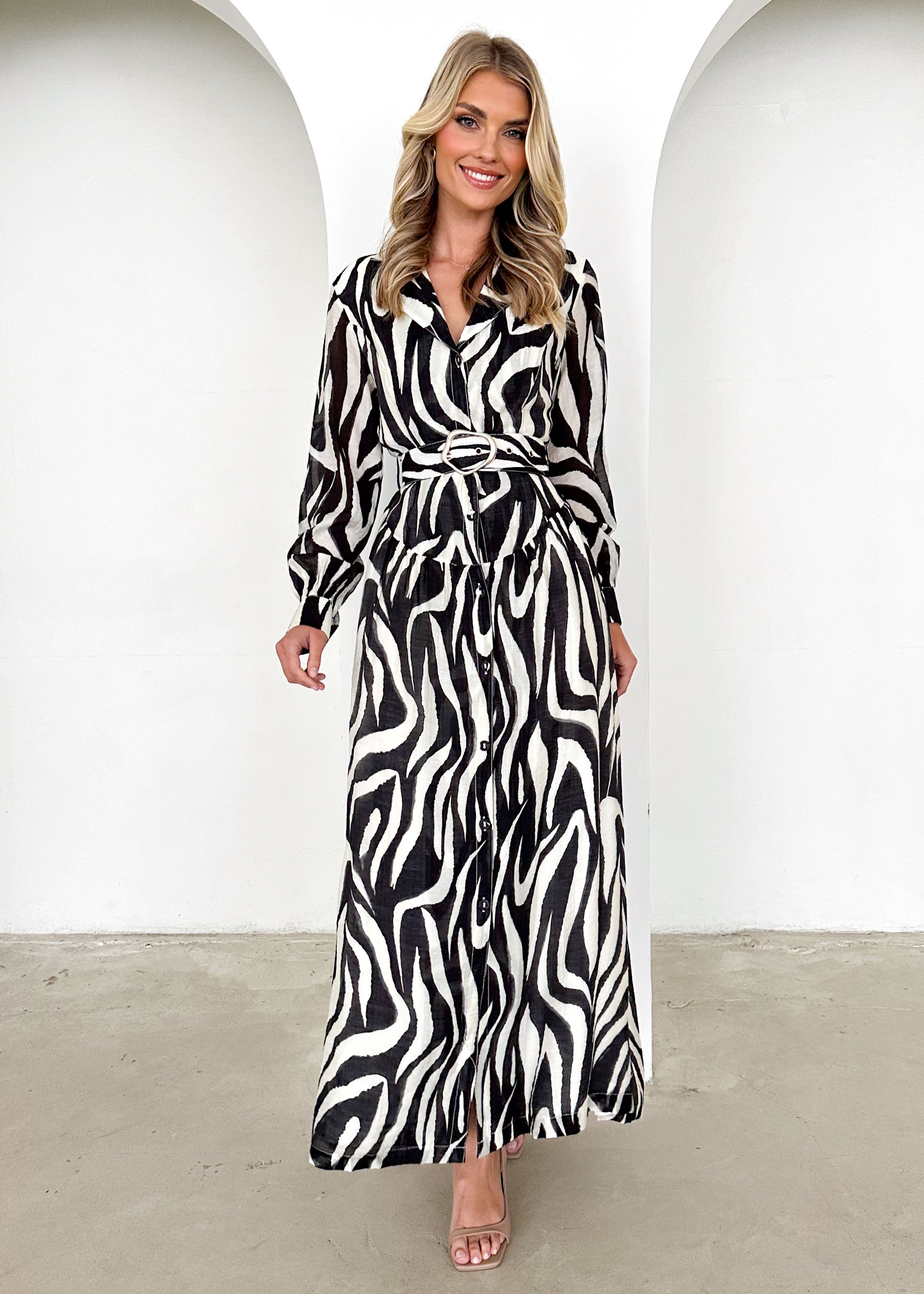 Keelee Maxi Dress - Black Swirl