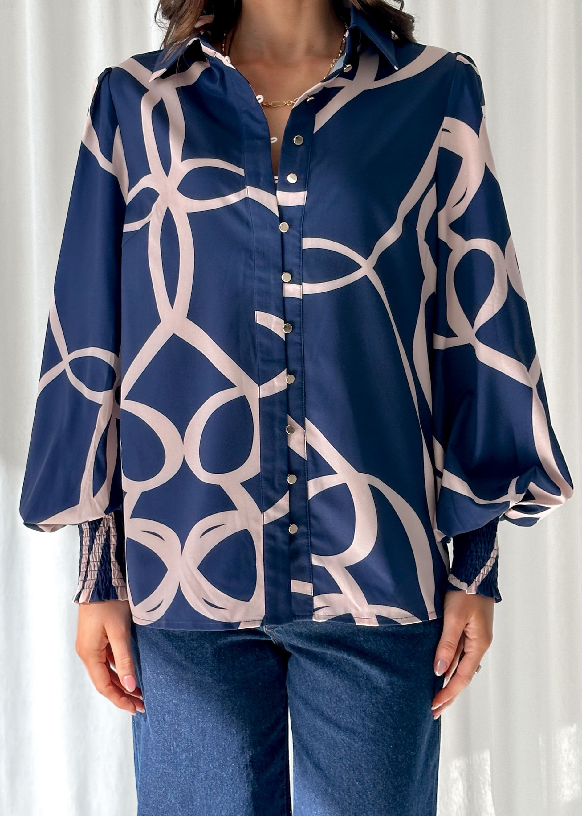 Kaylen Shirt - Navy Ribbon