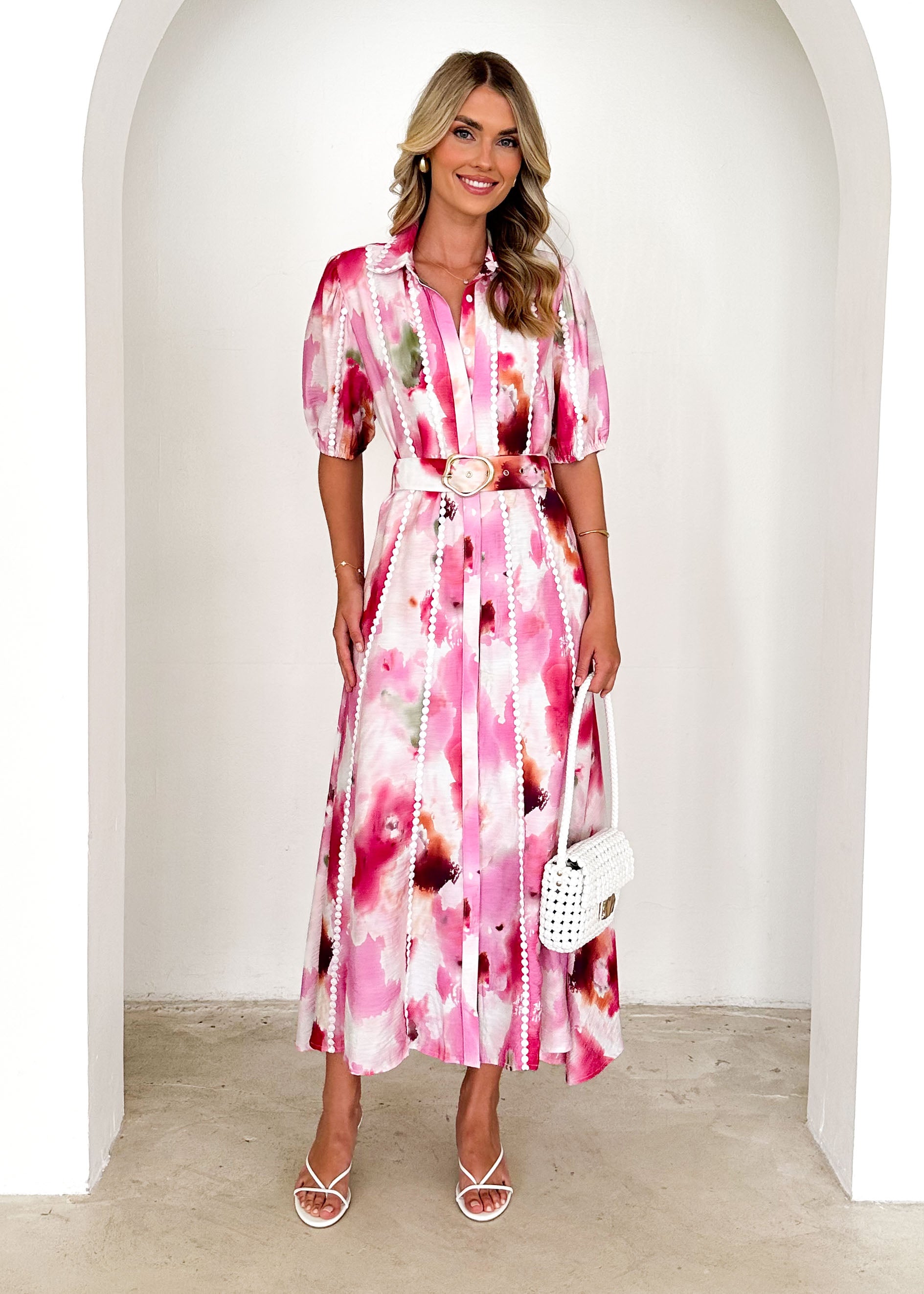 Kacy  Maxi Dress - Pink Splash