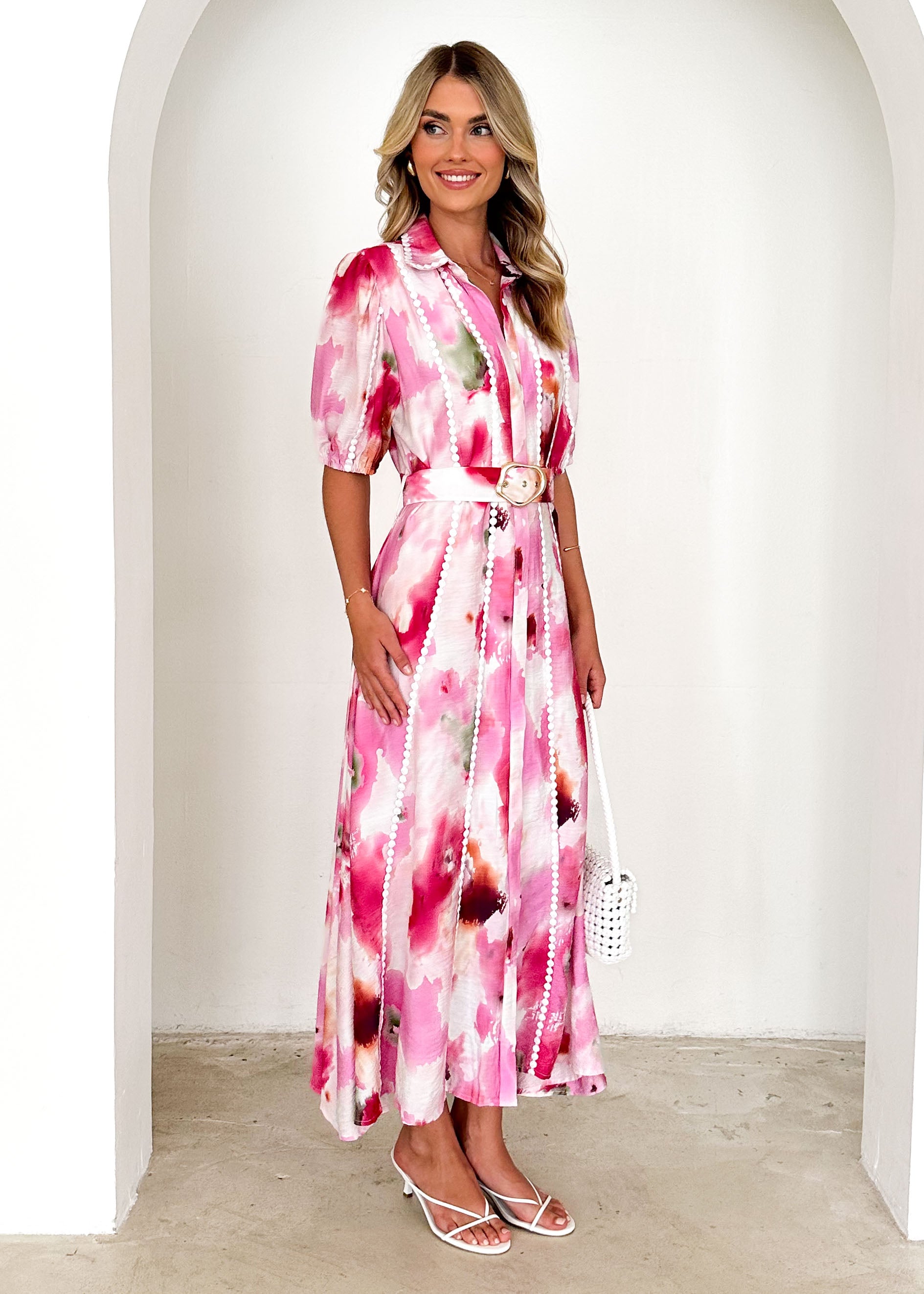 Kacy  Maxi Dress - Pink Splash