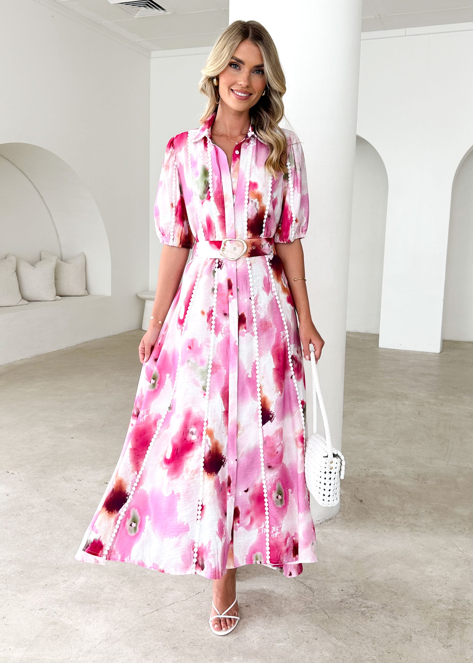 Kacy  Maxi Dress - Pink Splash